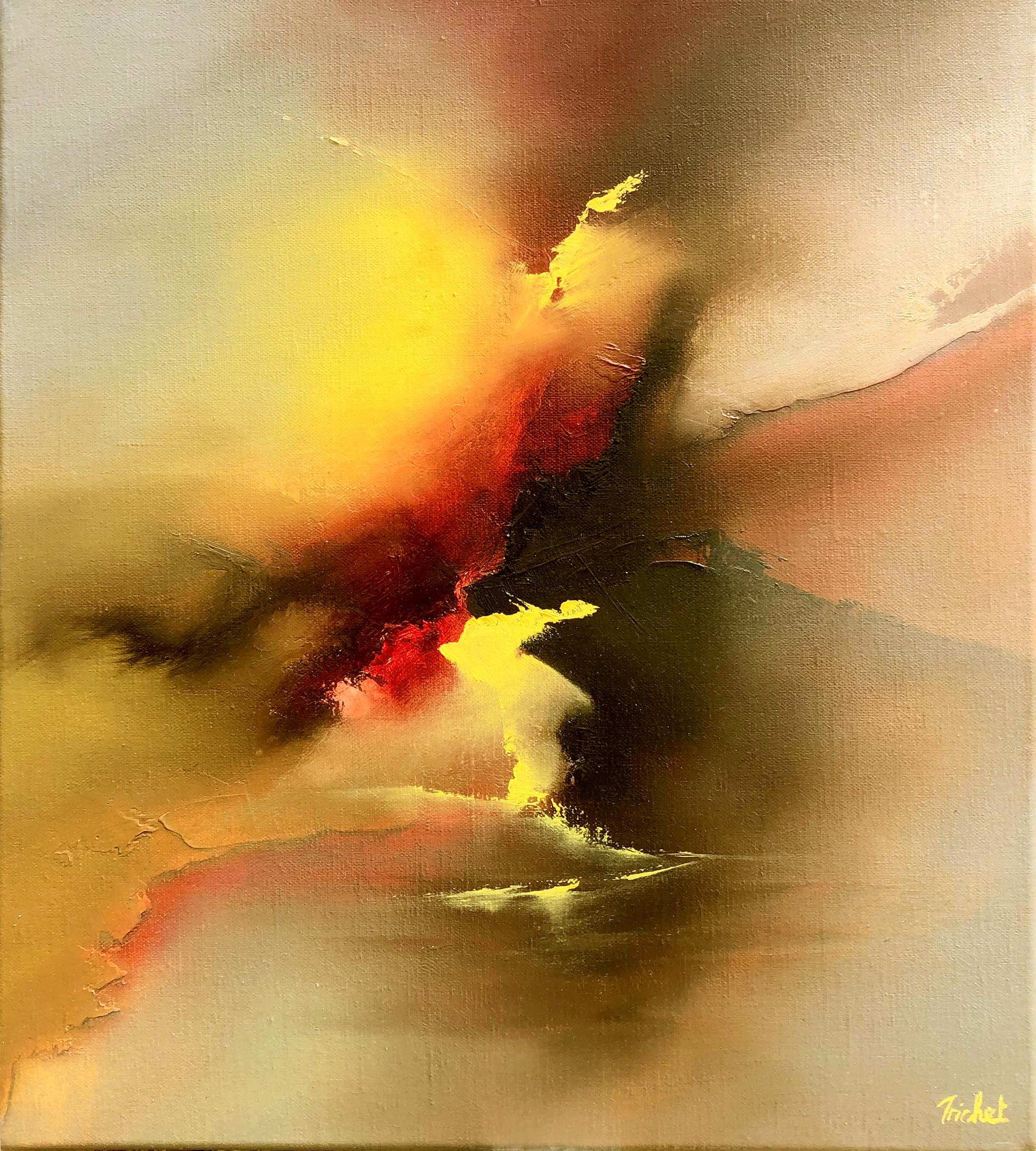 Huile sur toile, signée en bas à droite 

Jacques Trichet est un artiste français né en 1955 qui vit et travaille à Saint Martin Lars à Sainte Hermine en France. Après un séjour au Mexique en 1978 où il découvre les dessins mayas comme une