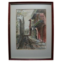 JACQUES VAN AALTEN - New Orleans - Hand Colored Print (1) - Framed - C. 1960's
