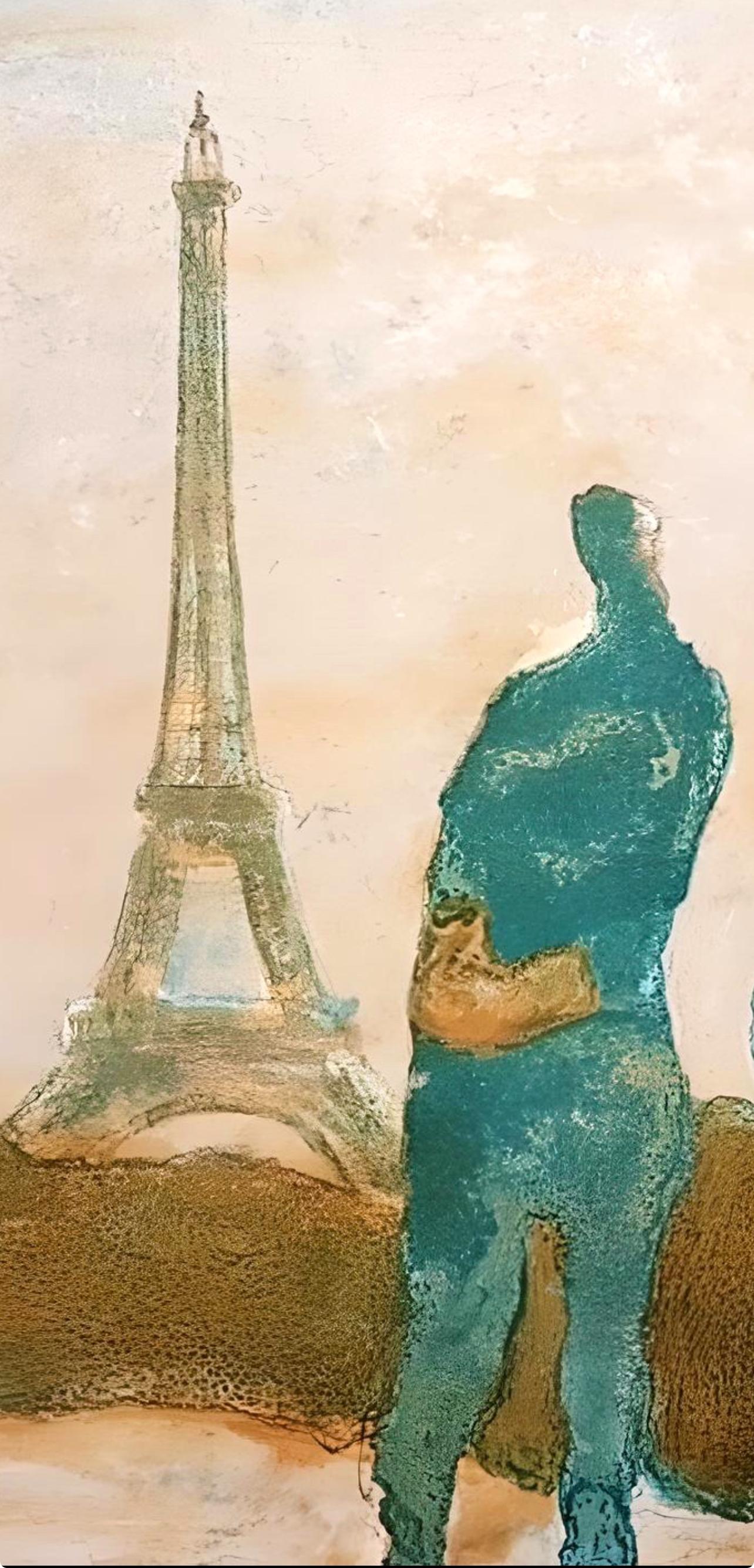 Van den Bussche, La Tour Eiffel, Au Temps de Paris Seine (after) - Print by Jacques Van Den Bussche