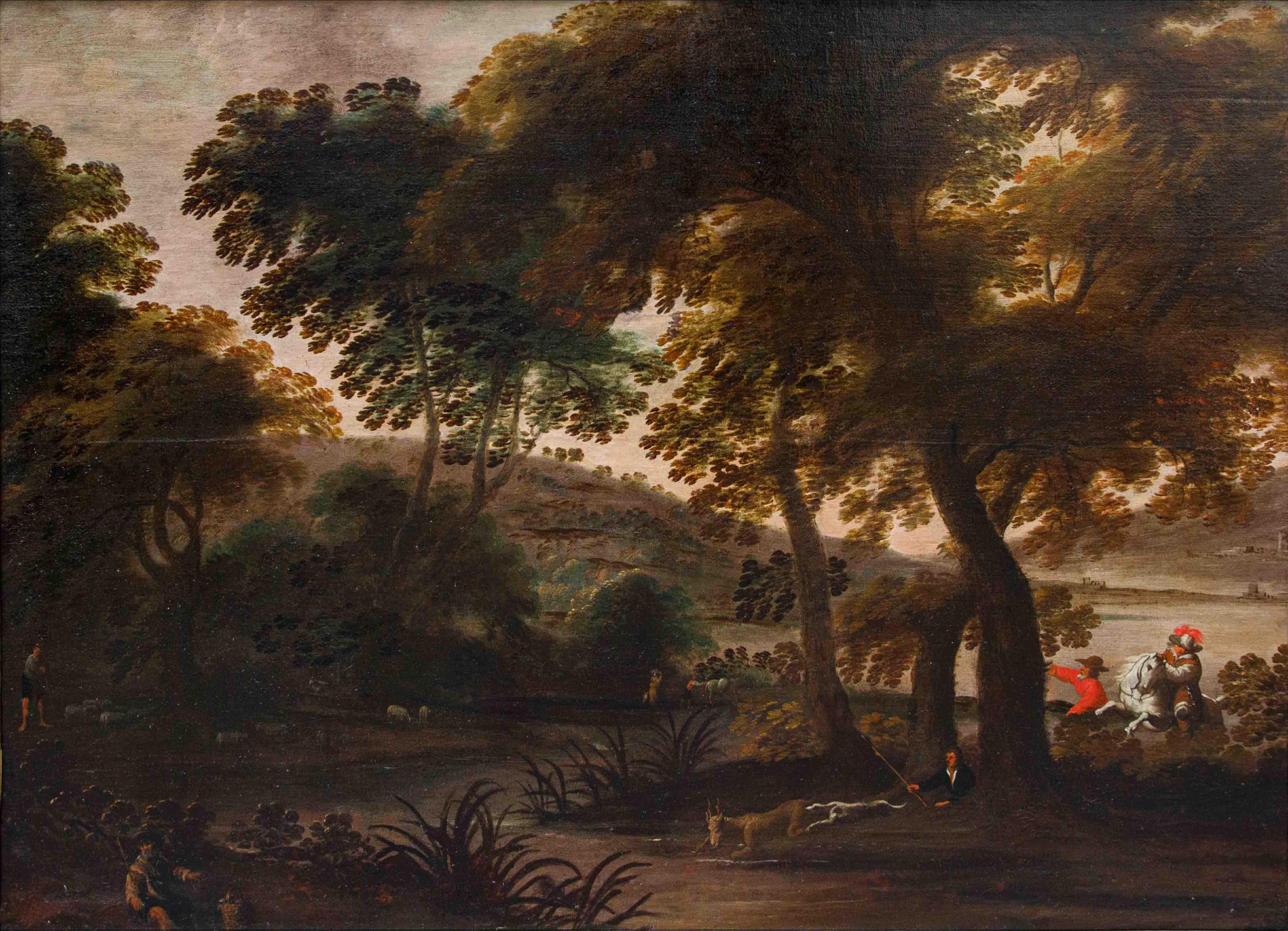 Seguidor de Jacques van der Wijen (Amsterdam 1586 - 1638), Caza del ciervo en venta 9