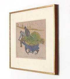 Jacques Villon Litografia a colori firmata a mano Arte astratta metà secolo Duchamp