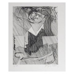 Jacques Villon Cubist Original Etching, 1951, “Figure de Femme”