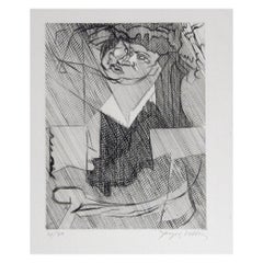 Jacques Villon Kubistische Original-Radierung, 1951, Figure de Femme