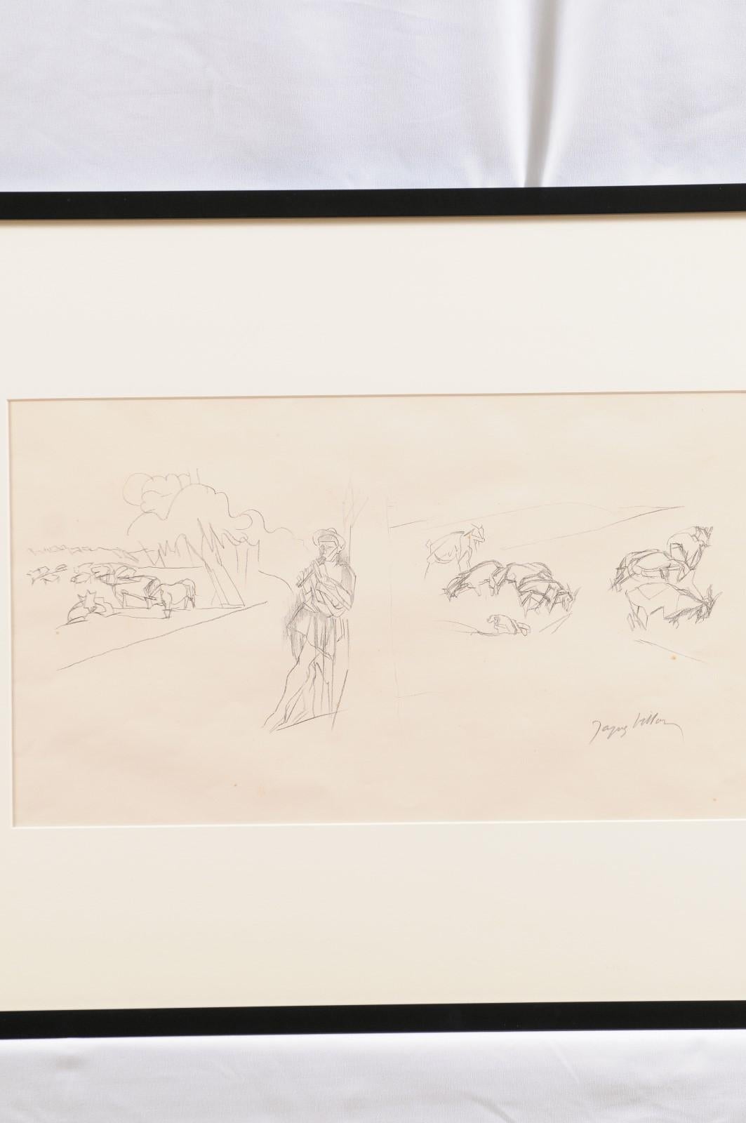 Mid-20th Century Jacques Villon - French Pastoral Scene - Lithograph