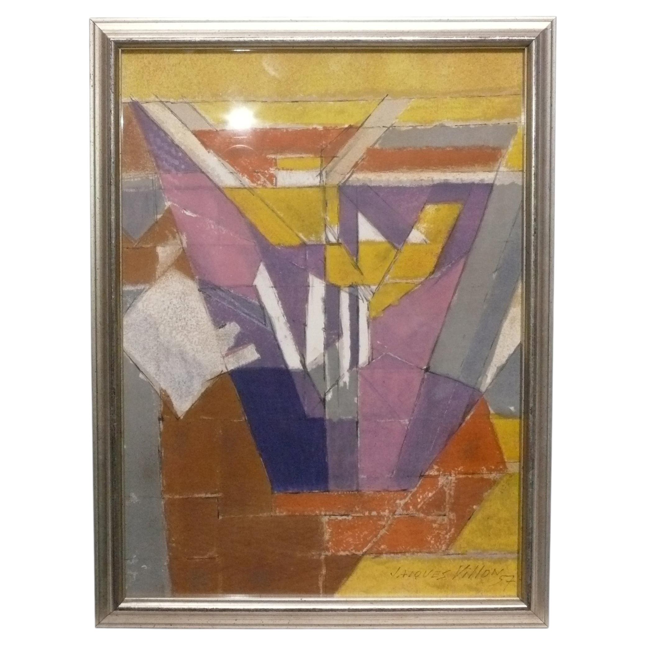 Jacques Villon Lithograph 18" x 14" Mid Century Modern Abstract Art For Sale