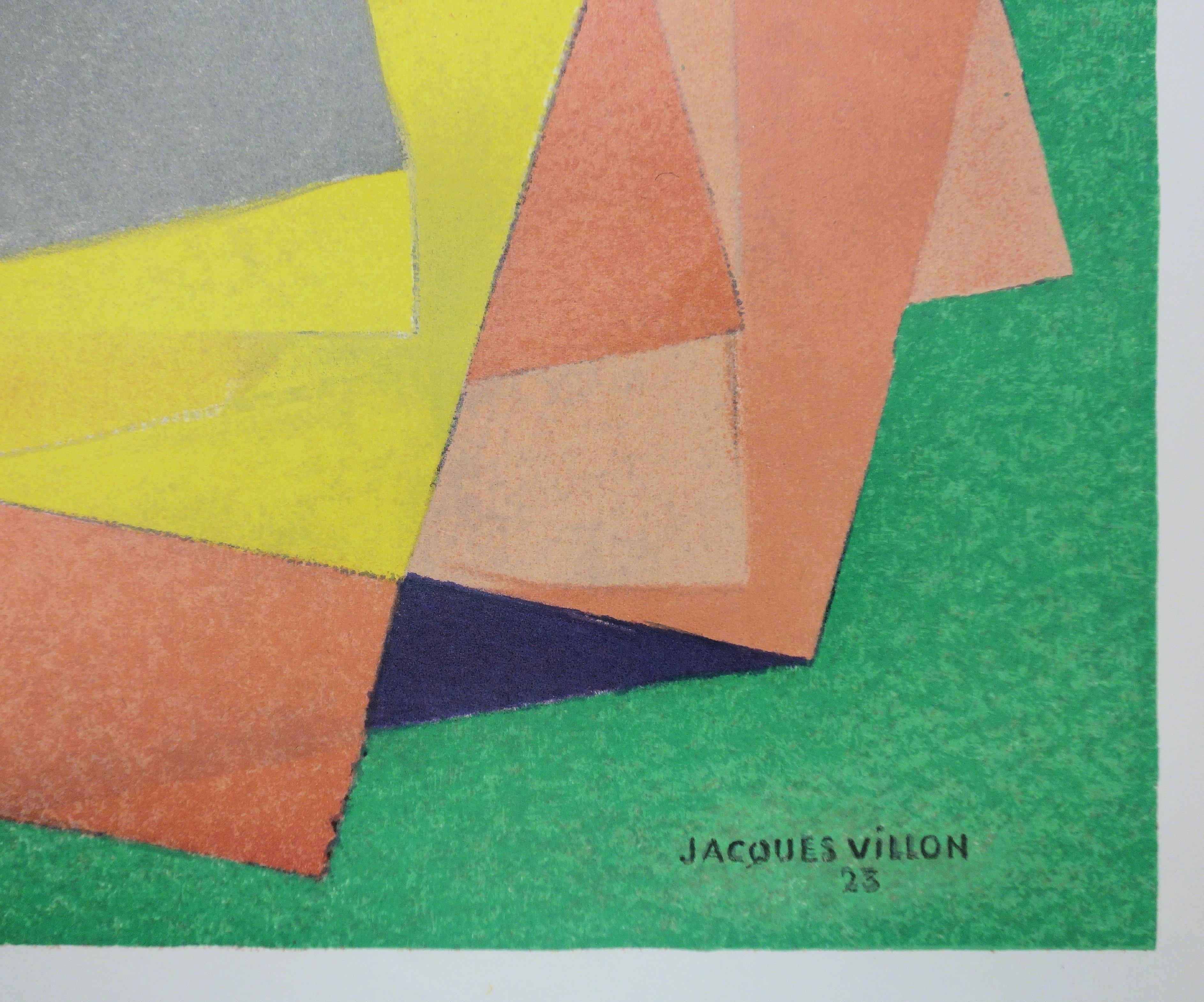 Abstrakte kubistische Komposition – Lithographie – Mourlot (Ginestet #app65) – Print von Jacques Villon