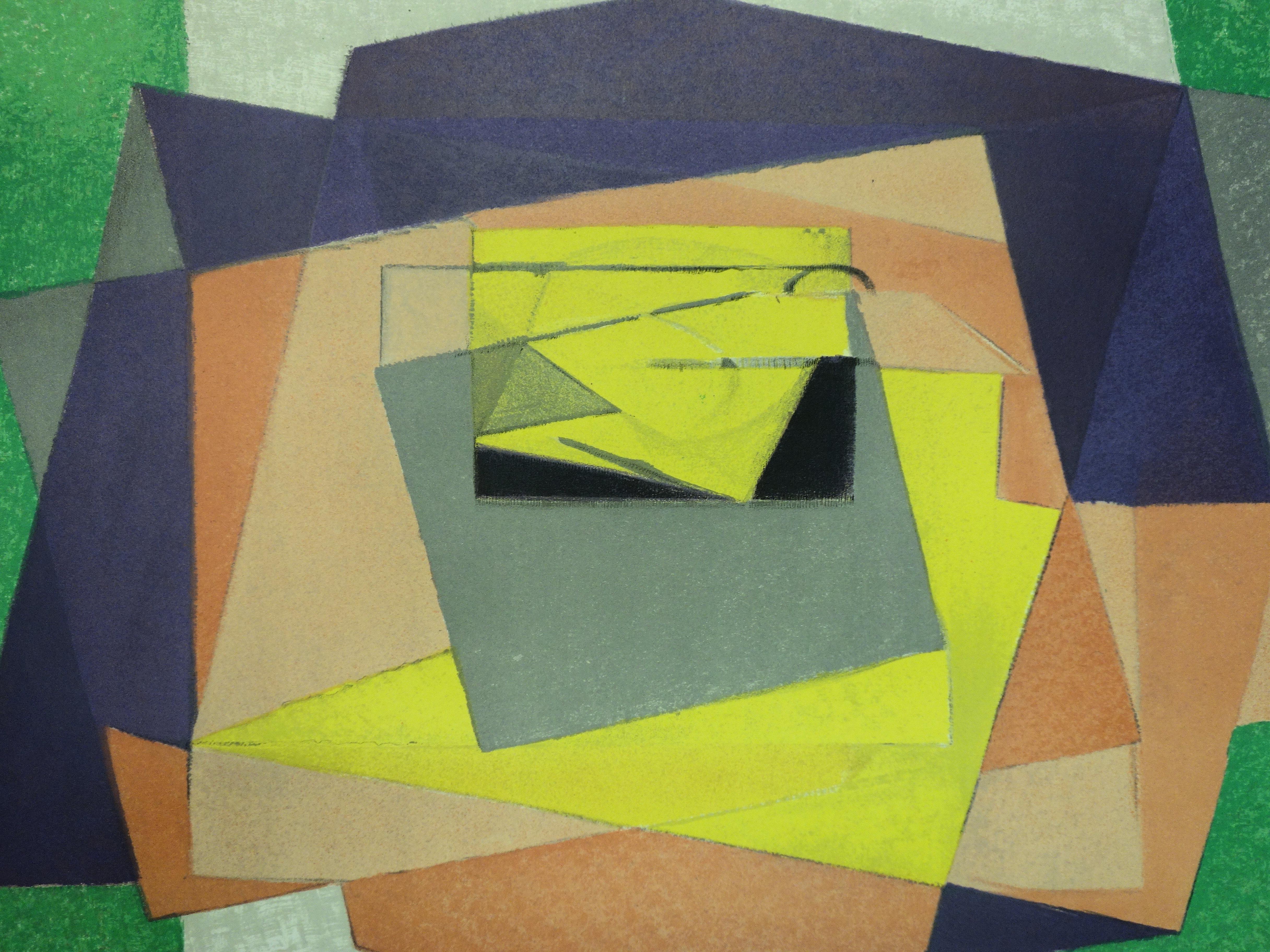 Abstrakte kubistische Komposition – Lithographie – Mourlot (Ginestet #app65) (Grau), Abstract Print, von Jacques Villon