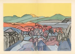 (después de) Jacques Villon - "Los Olivares entre Cannes y Mougins" litografía