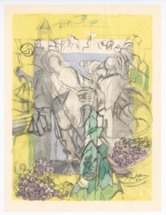 (after) Jacques Villon - pochoir for Vins, fleurs et flammes