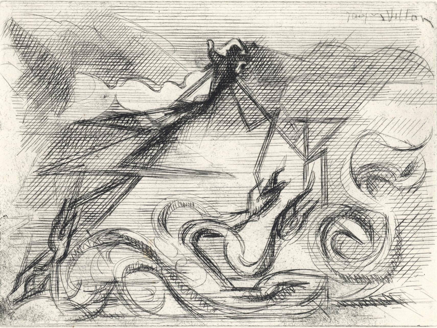 Etching on Rives BFK paper. Unsigned and unnumbered, as issued. Good condition. Notes: From the folio, Alternance, 1946. Published by Le Gerbier, Paris; printed by atelier Quesneville, Paris, March 2, 1946. Excerpted from the folio (translated from