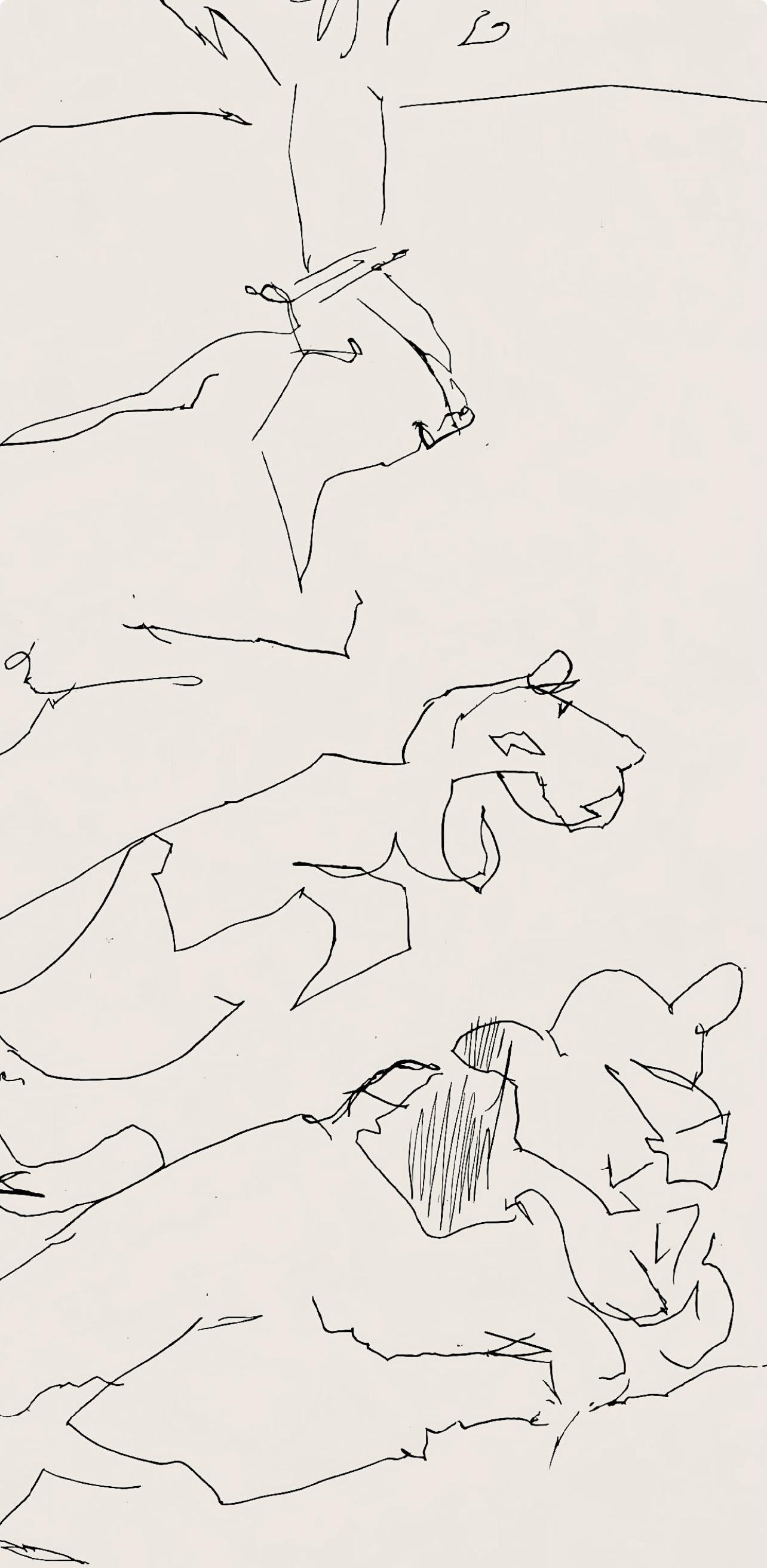 Composition (Ginestet/Pouillon 42-64), Hésiode, Les Travaux et les Jours - Print by Jacques Villon
