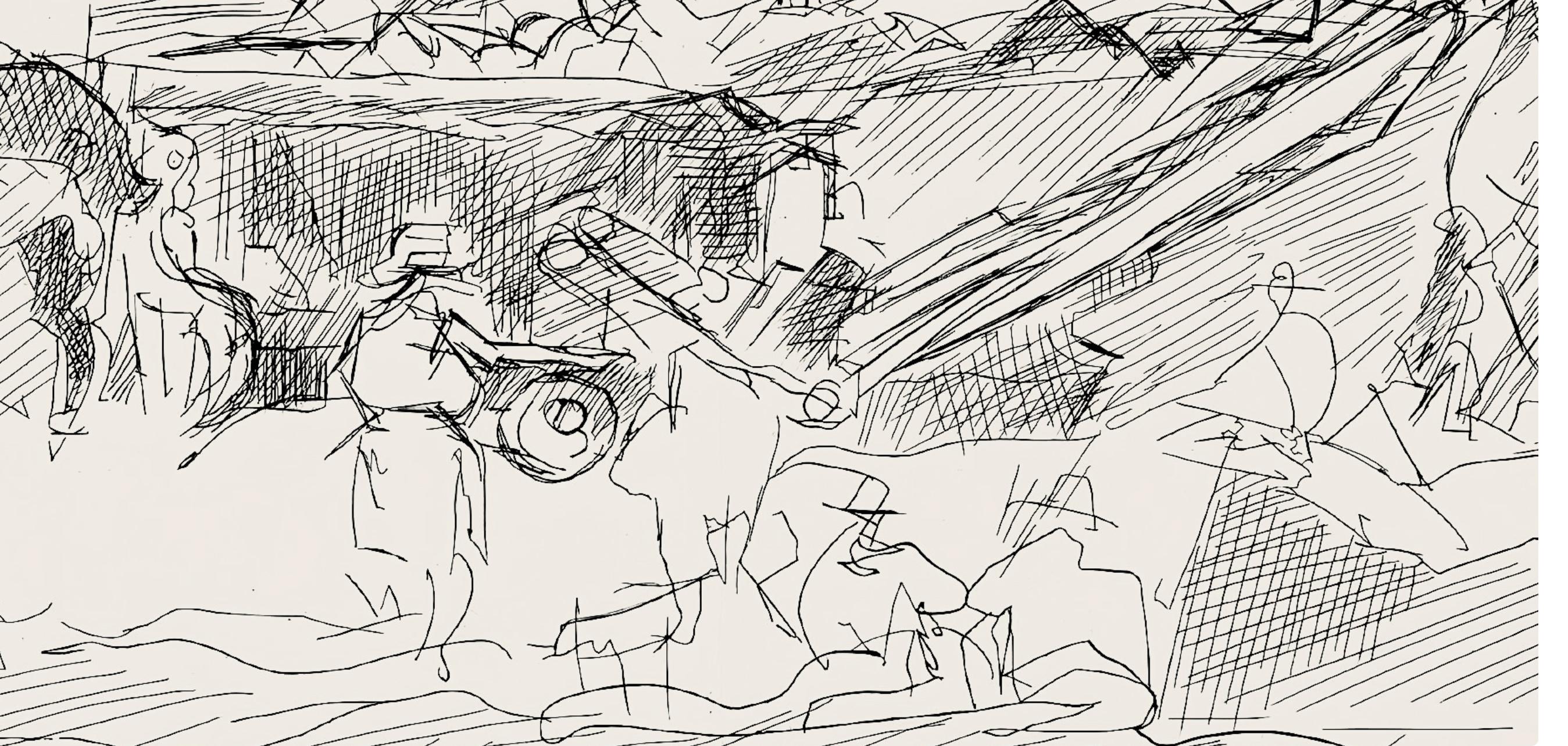Composition (Ginestet/Pouillon 42-64), Hésiode, Les Travaux et les Jours - Print by Jacques Villon
