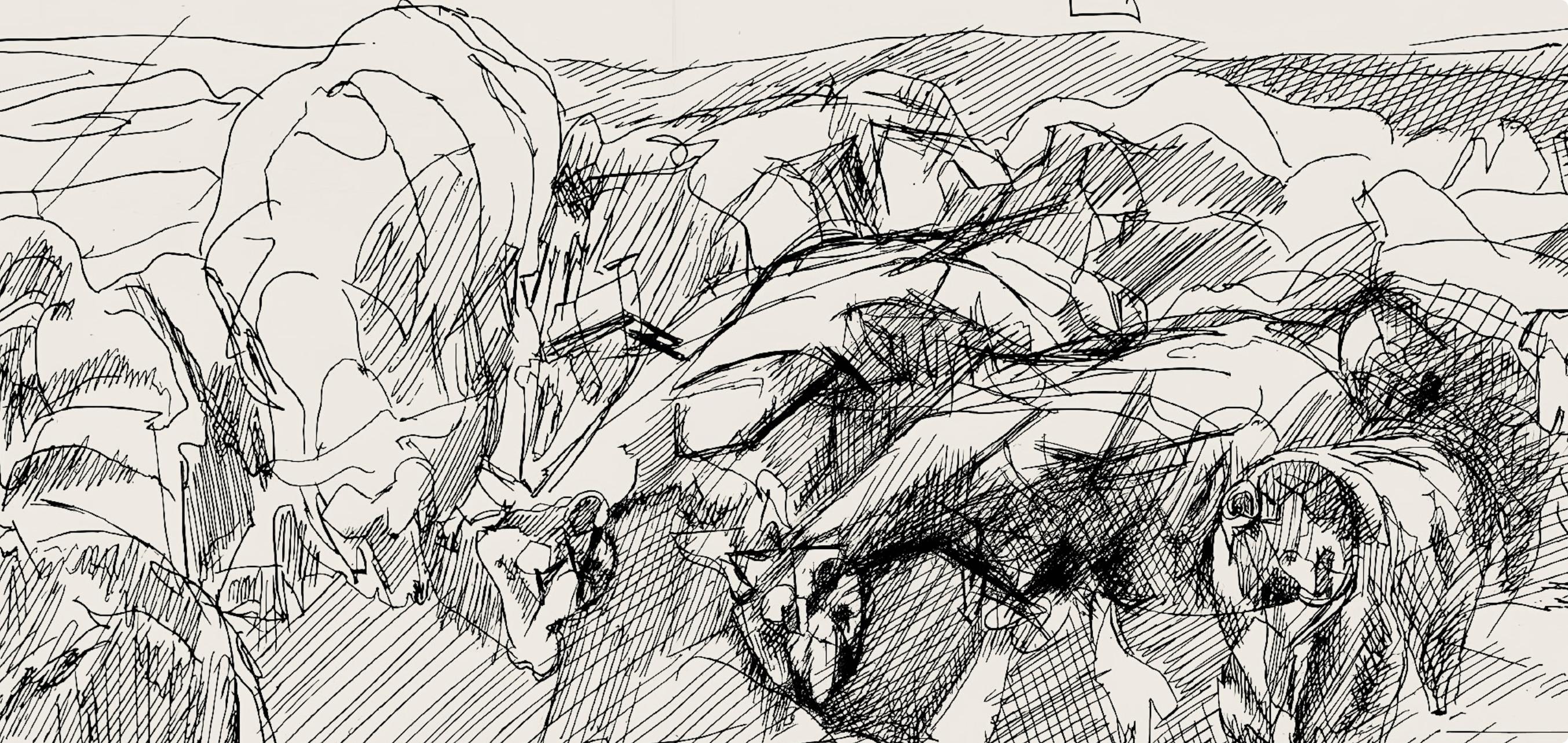 Composition (Ginestet/Pouillon 42-64), Hésiode, Les Travaux et les Jours - Print by Jacques Villon