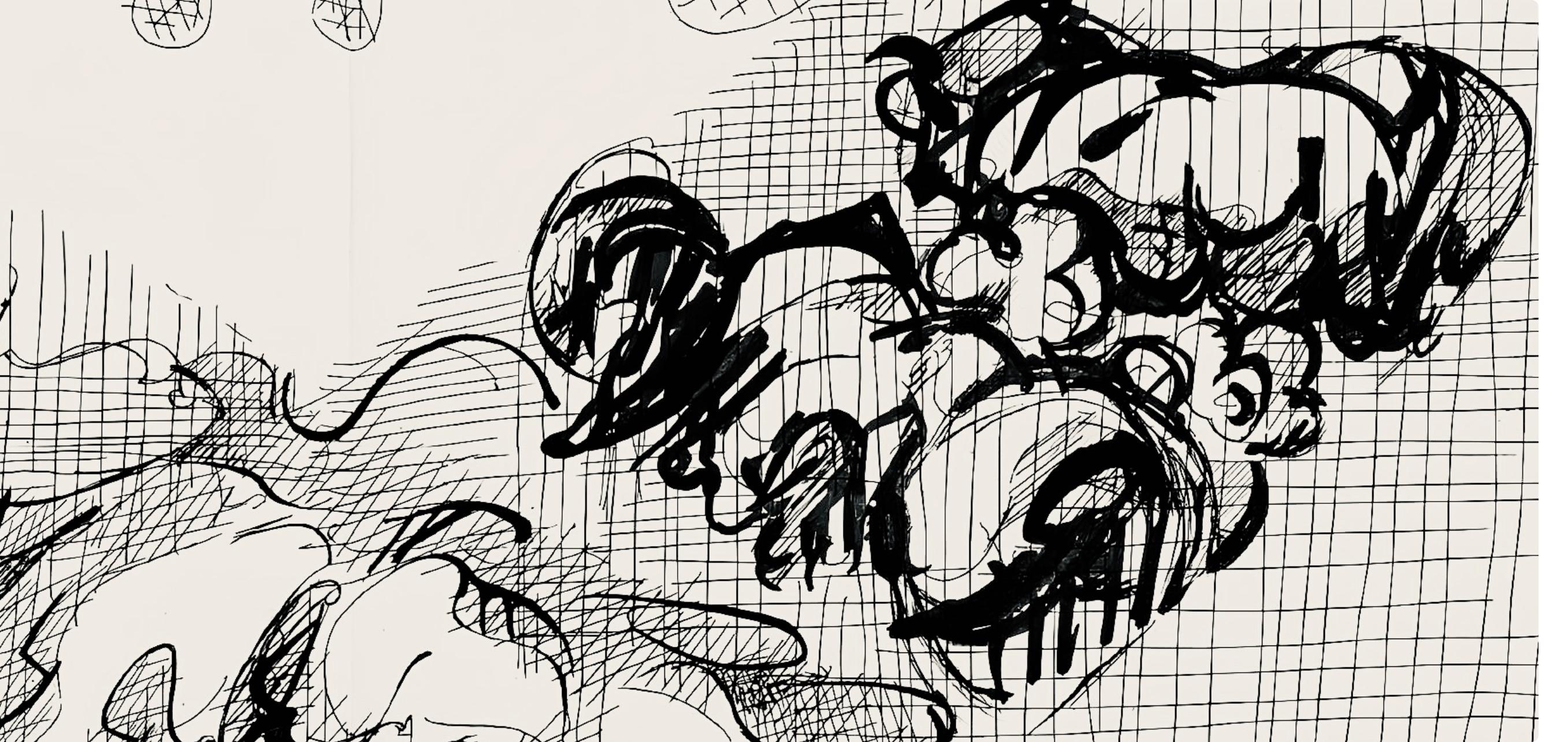 Composición (Ginestet/Pouillon 42-64), Hésiode, Les Travaux et les Jours - Landscape Print Gris de Jacques Villon