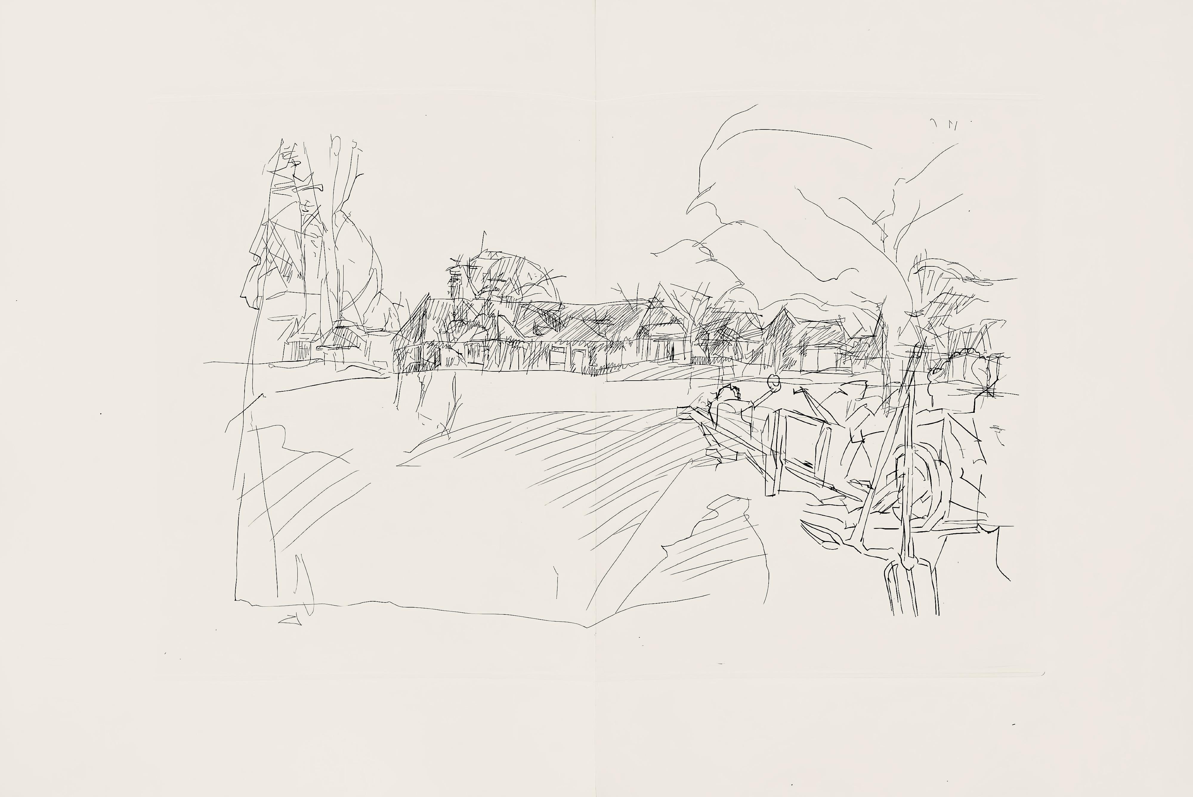 Acquaforte su carta vélin de Rives. Non firmato e non numerato, come da edizione. In buone condizioni, con piega centrale, come da edizione. Note: Dal folio, Hésiode, Les Travaux et les jours. Eaux-fortes de Jacques Villon, 1962. Pubblicato da les
