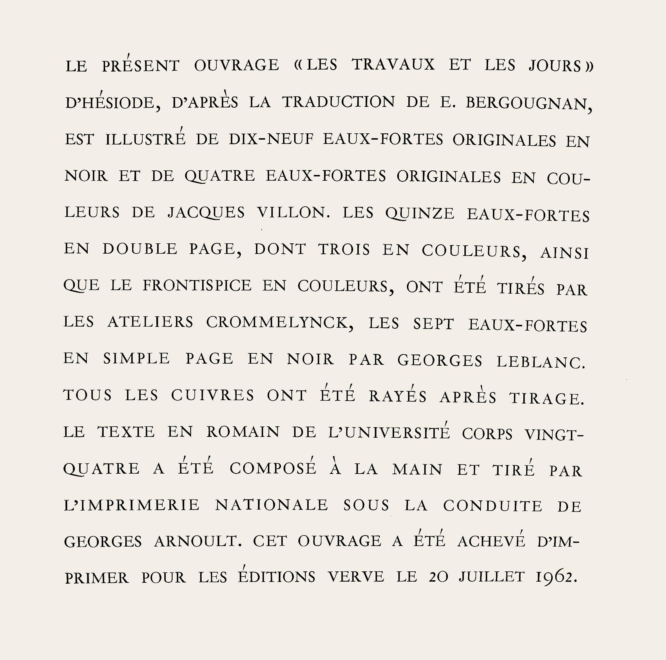 Composition (Ginestet/Pouillon 42-64), Hésiode, Les Travaux et les Jours For Sale 2