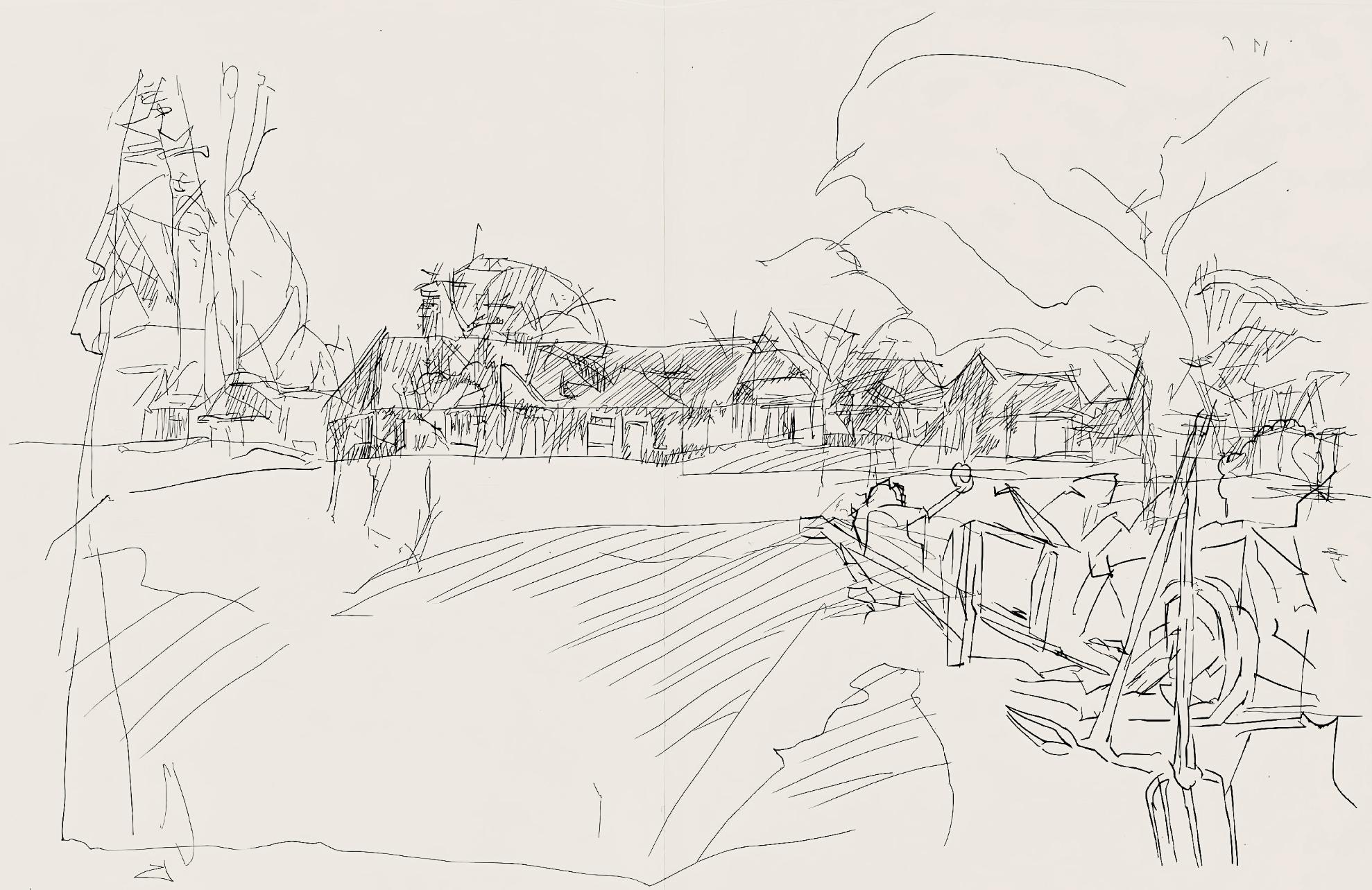 Landscape Print di Jacques Villon - Composizione (Ginestet/Pouillon 42-64), Hésiode, Les Travaux et les Jours