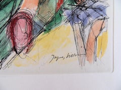 composition cubiste - Gravure originale - 1965