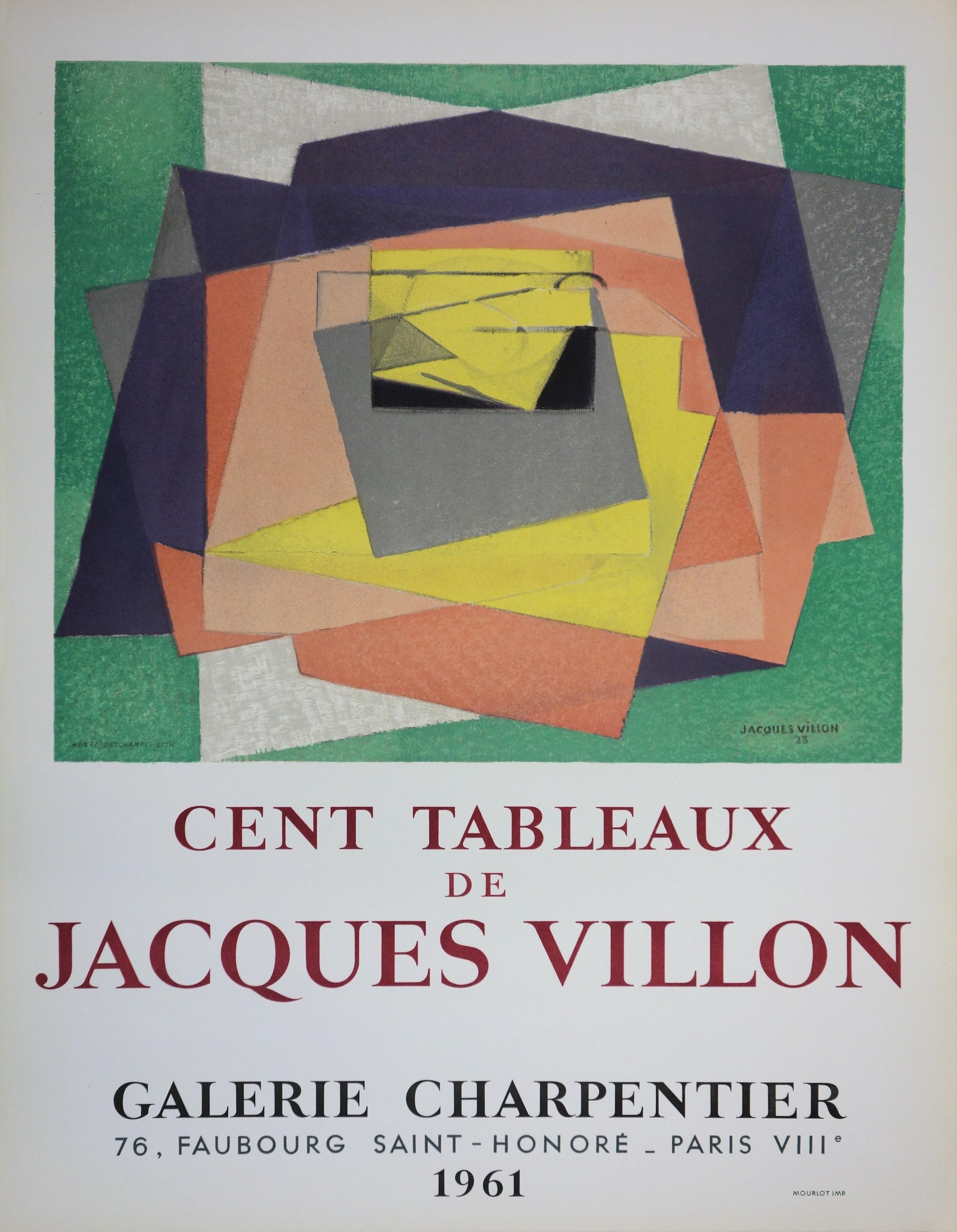 Jacques VILLON (after)
Abstract Cubist Composition

Stone Lithograph (engraved by Deschamps after the painting of Villon)
Printed signature in the plate
Printed in Mourlot workshop in 1961
Created for the exhibition "Cent tableaux" at Gallery