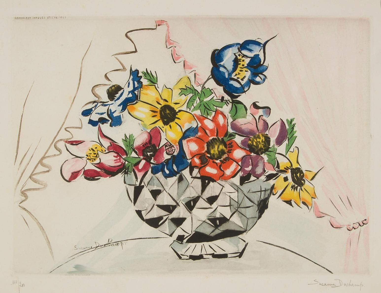 Jacques Villon Still-Life Print - Fleurs