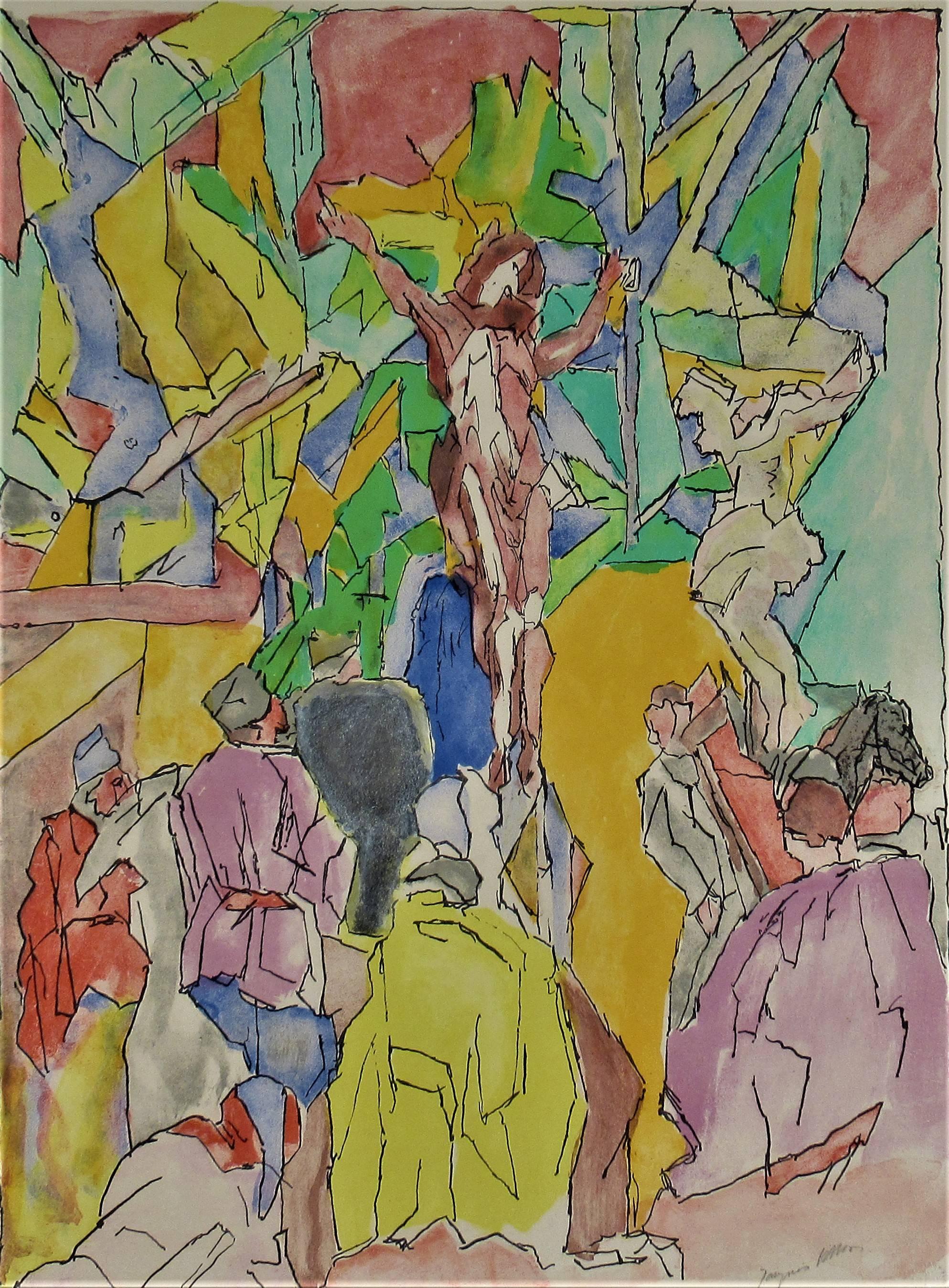 Golgotha - Print by Jacques Villon