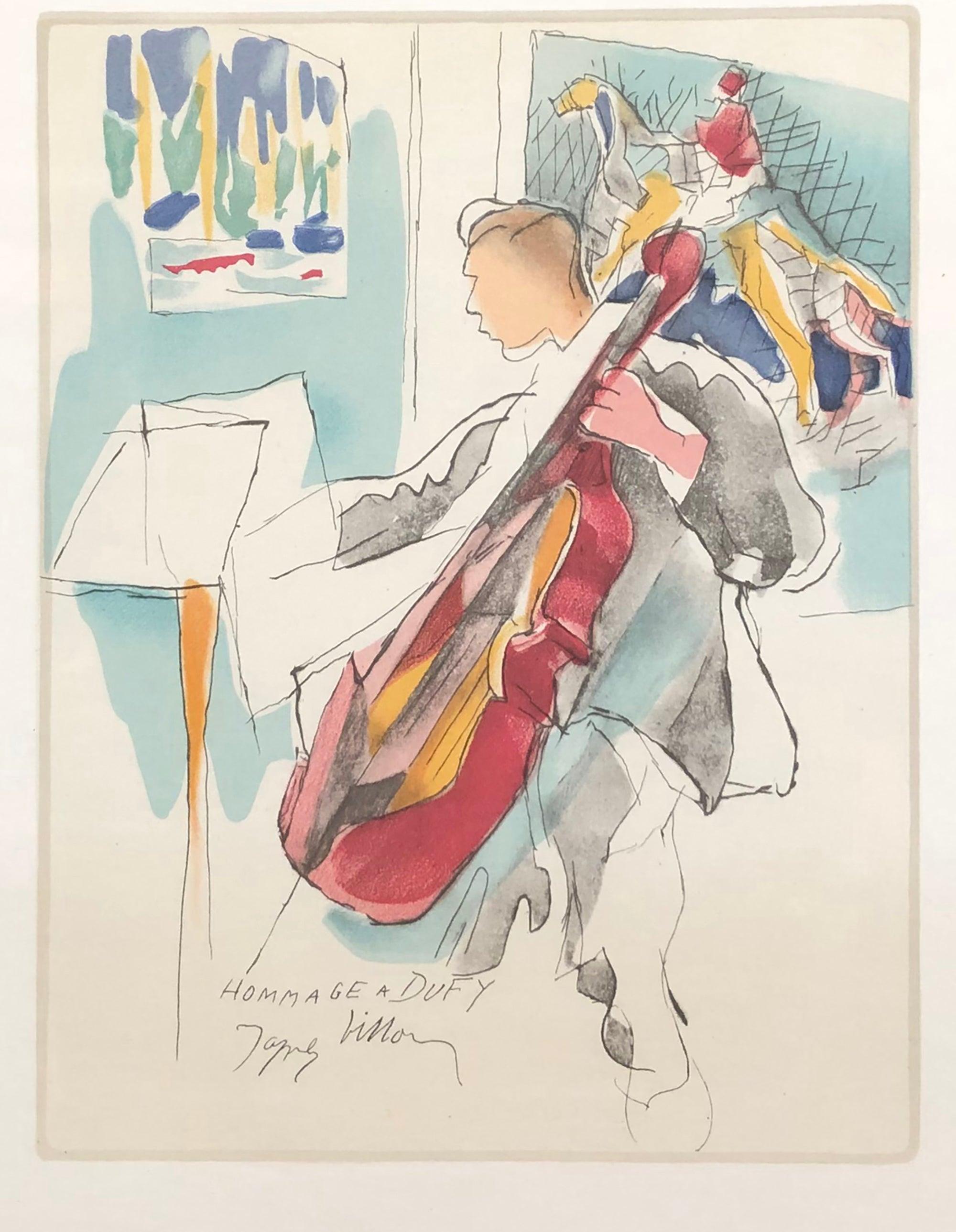 Jacques Villon 'Composition avec contrebasse' 1965- Lithograph For Sale 3