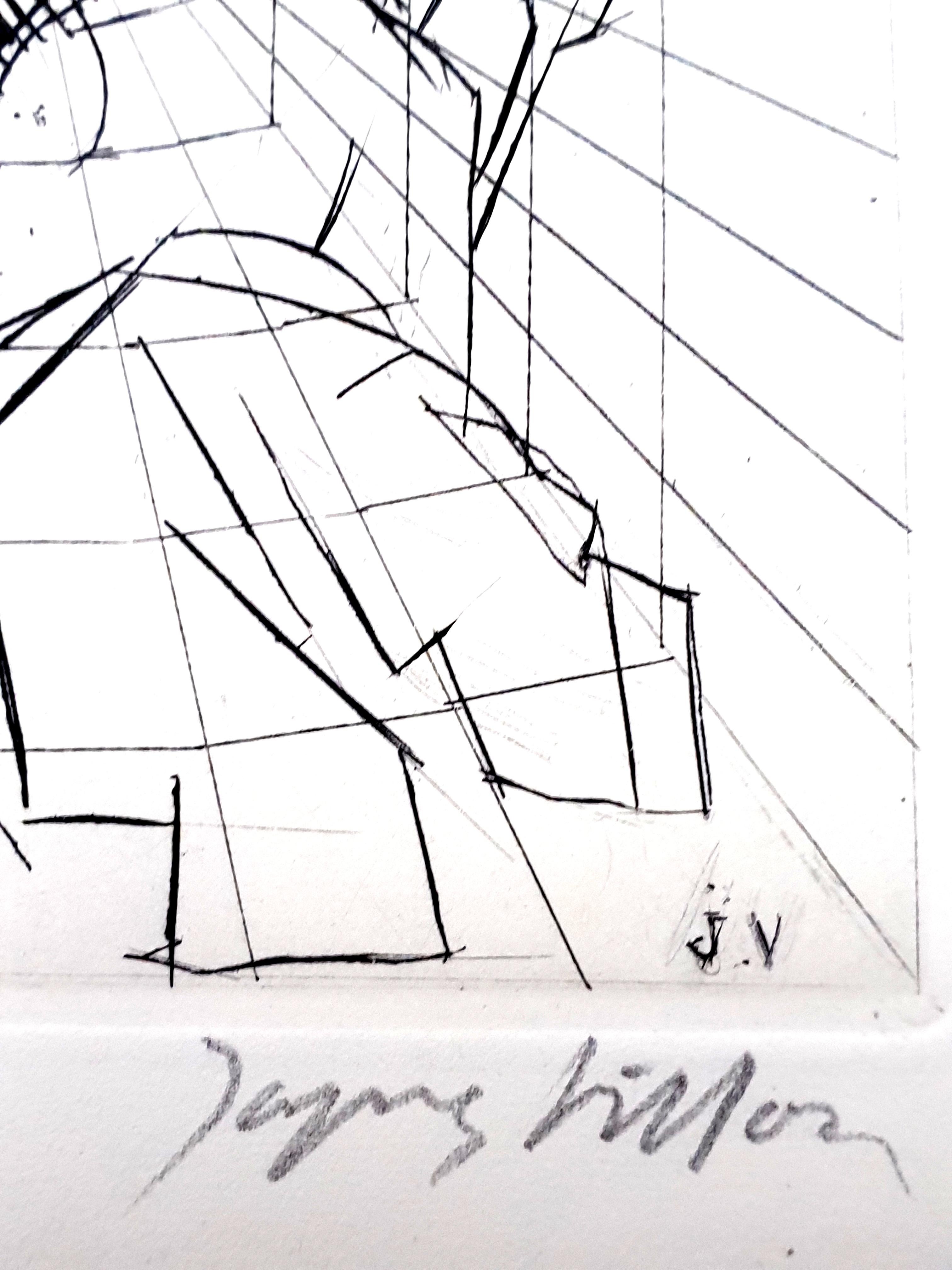 Jacques Villon - Cubist Cavern - Original Etching For Sale 1