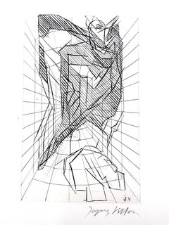 Jacques Villon - Caverna cubista - Grabado original