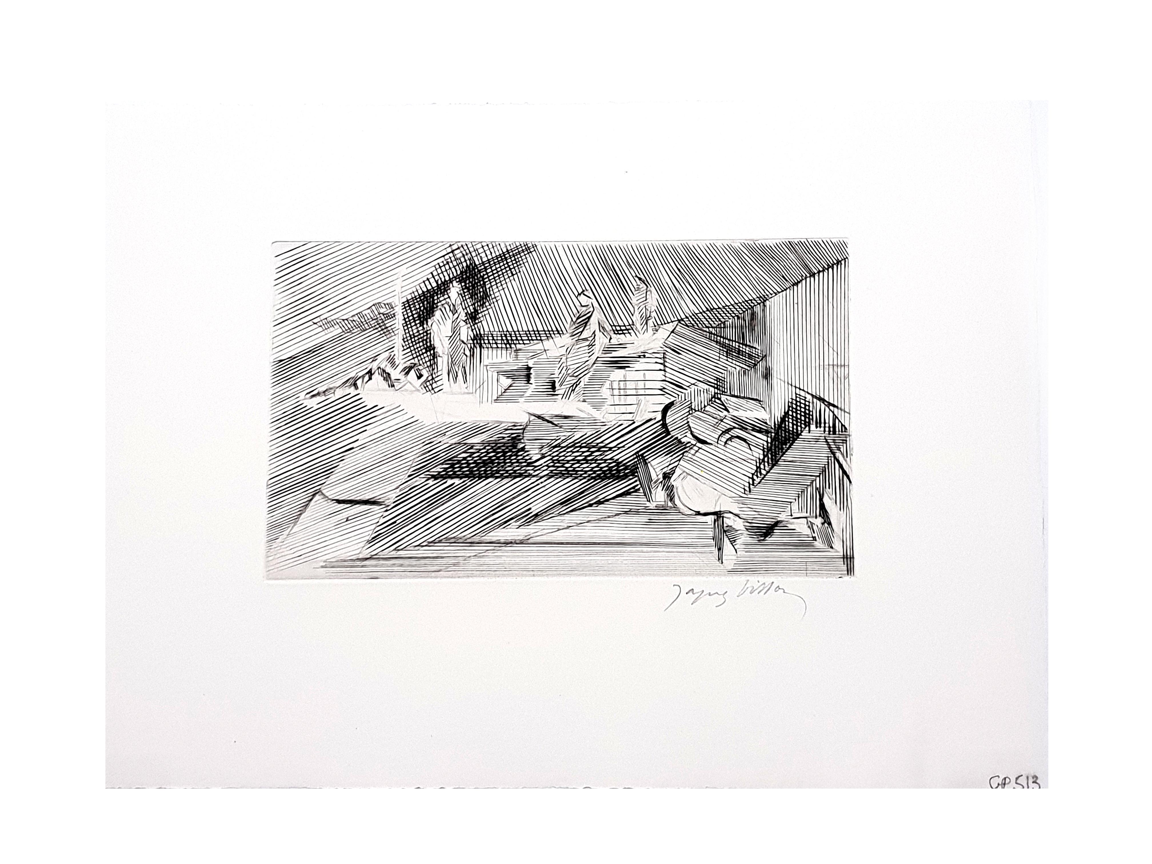 Jacques Villon - Paysage cubiste  - Eau-forte originale en vente 1