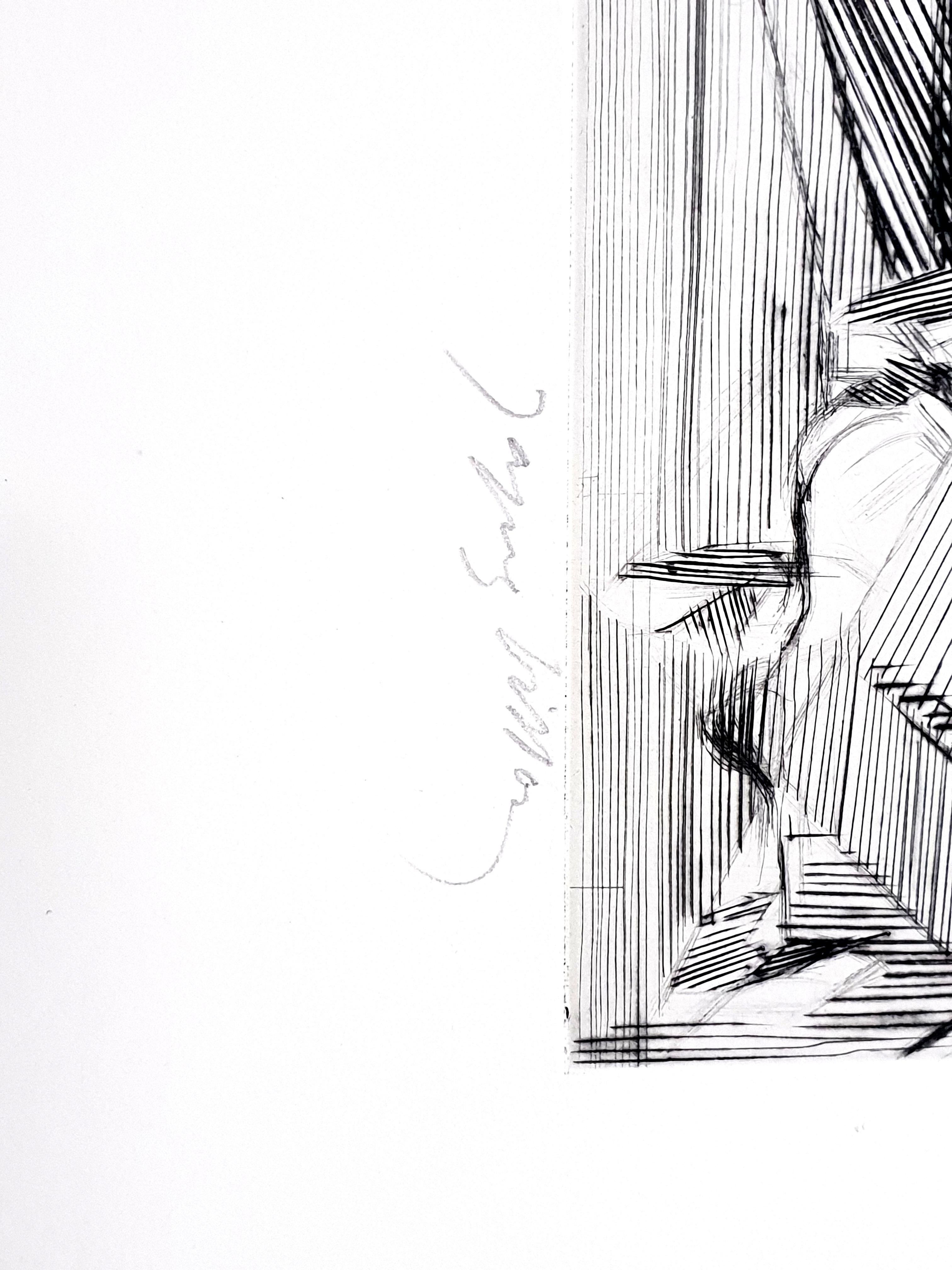 Jacques Villon - Paysage cubiste  - Eau-forte originale en vente 2