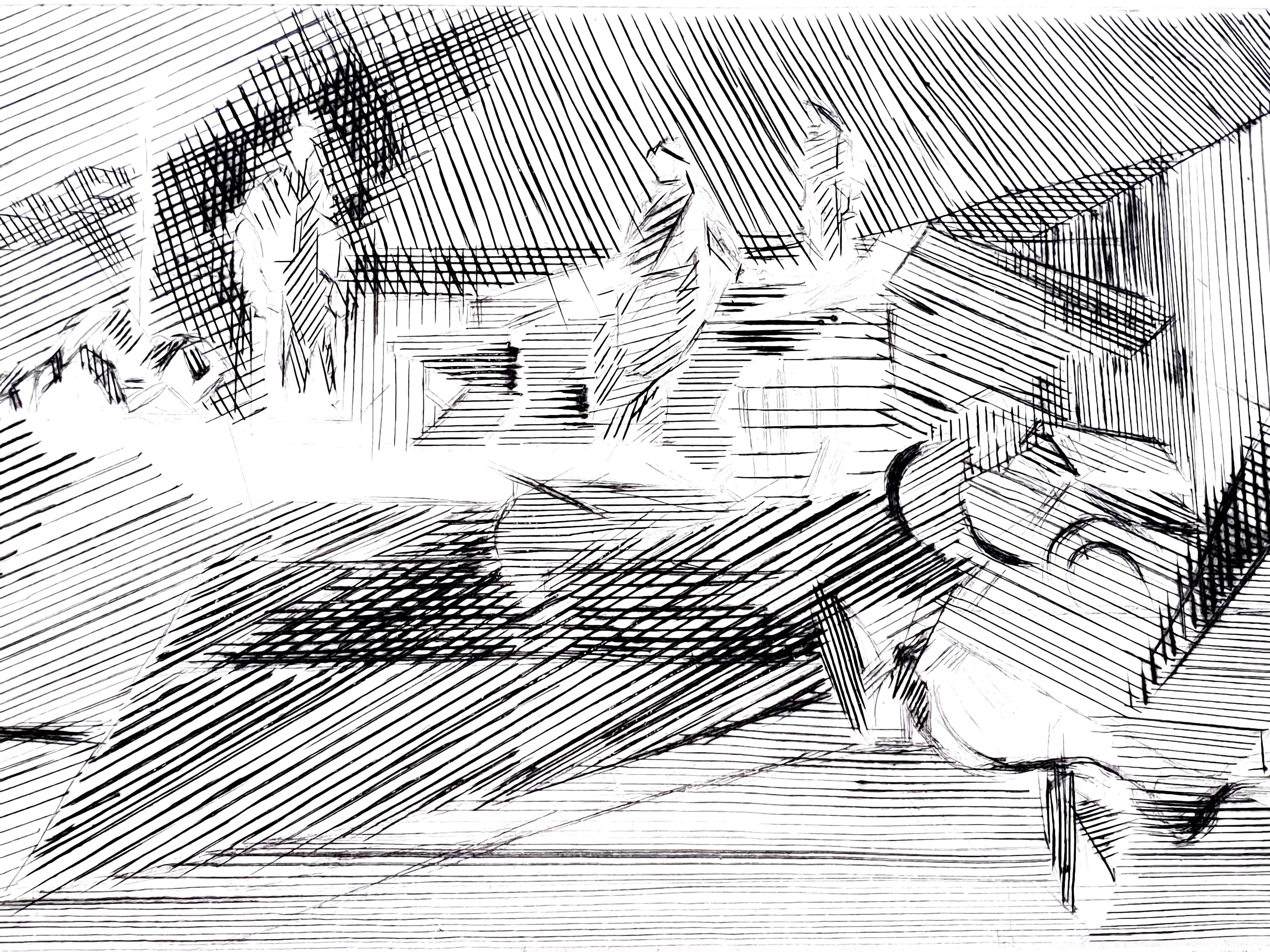 Jacques Villon - Paysage cubiste  - Eau-forte originale en vente 3