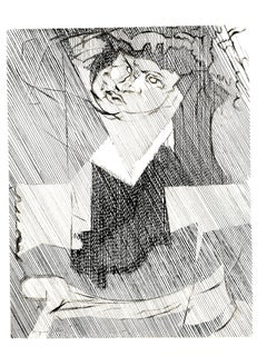Jacques Villon - Cubist Man - Original Etching