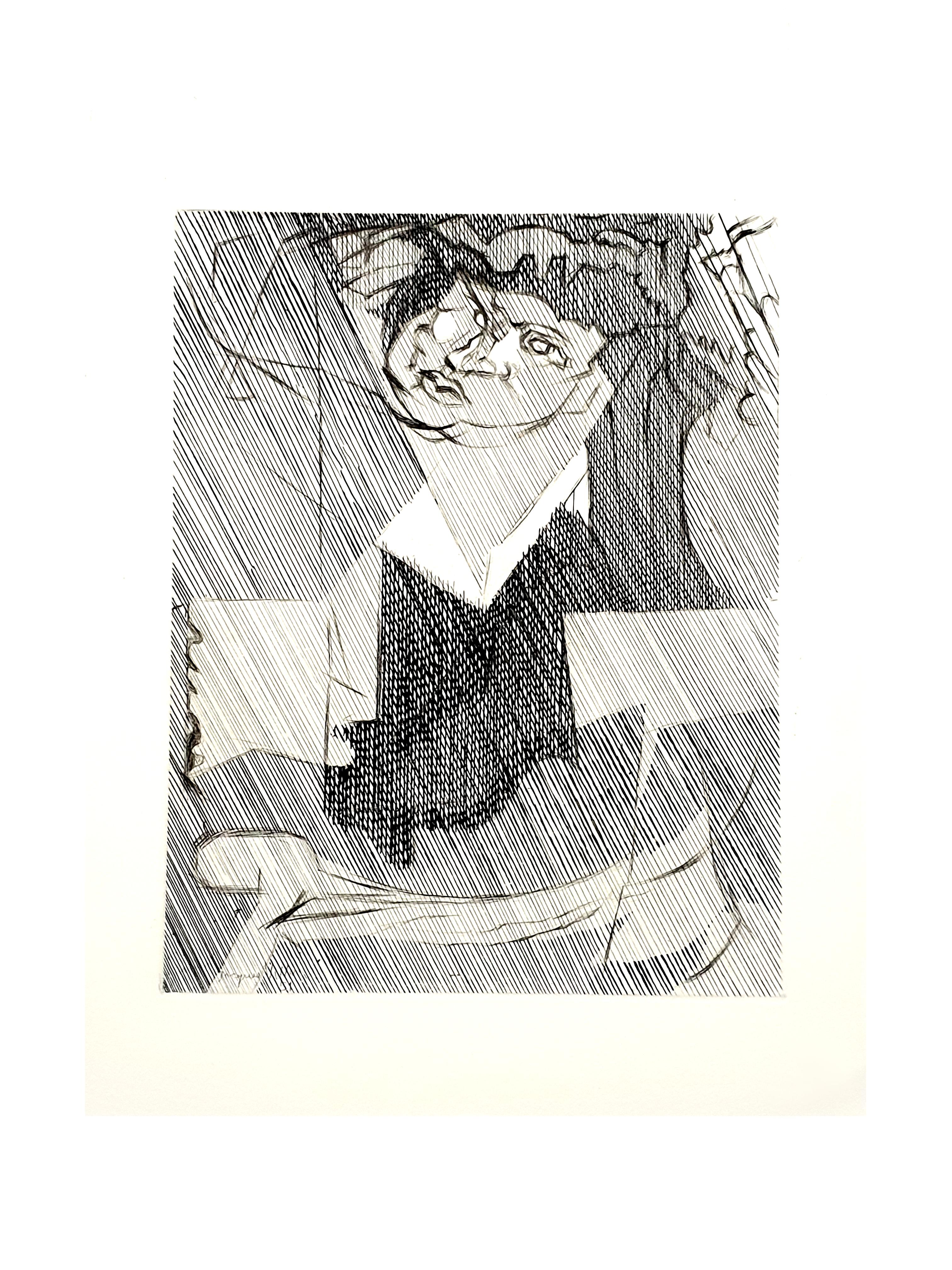 Jacques Villon - Cubist Man - Original Etching