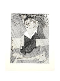 Jacques Villon - Cubist Man - Original Etching