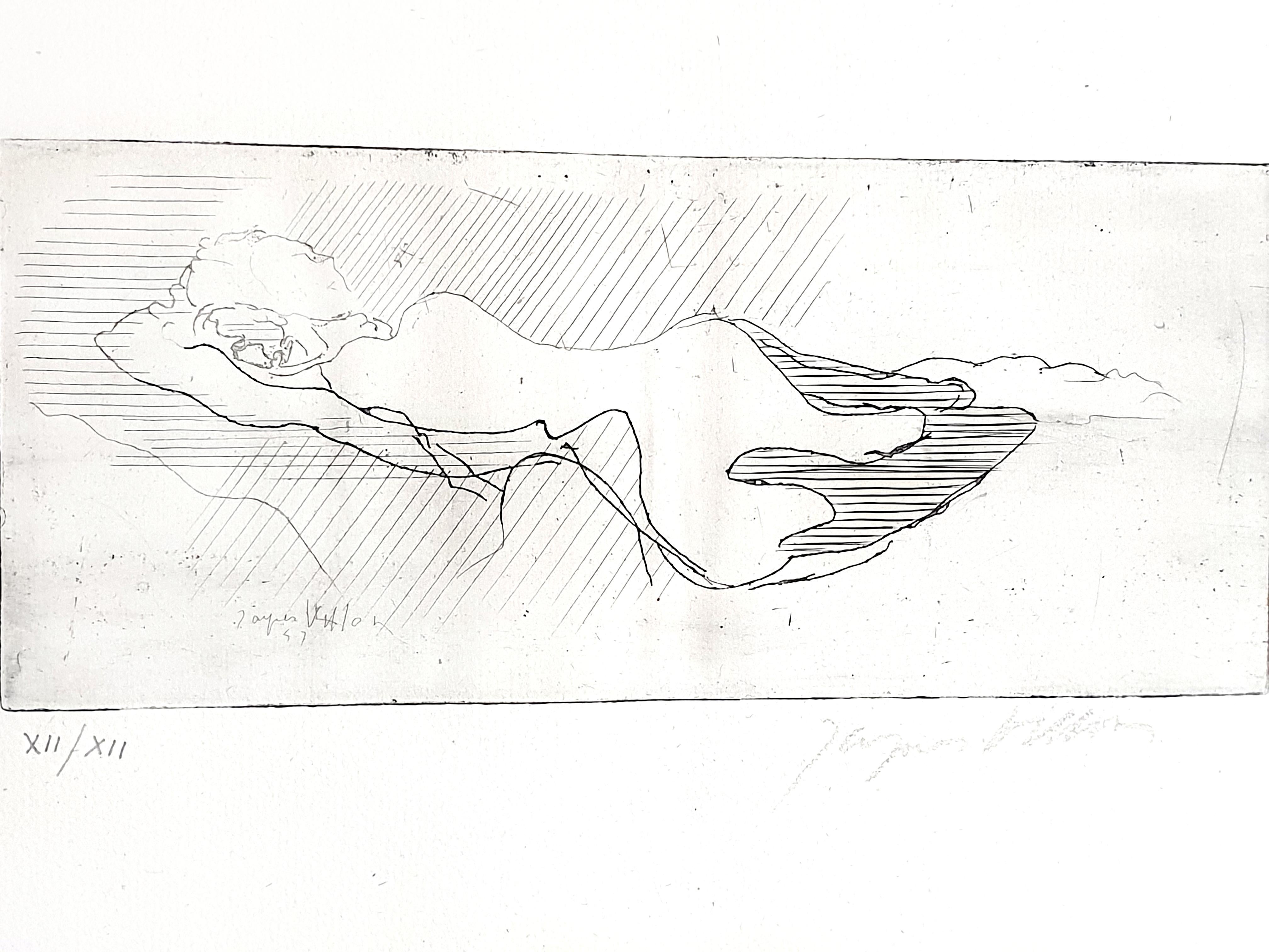 Jacques Villon - Nude - Original Etching For Sale 4