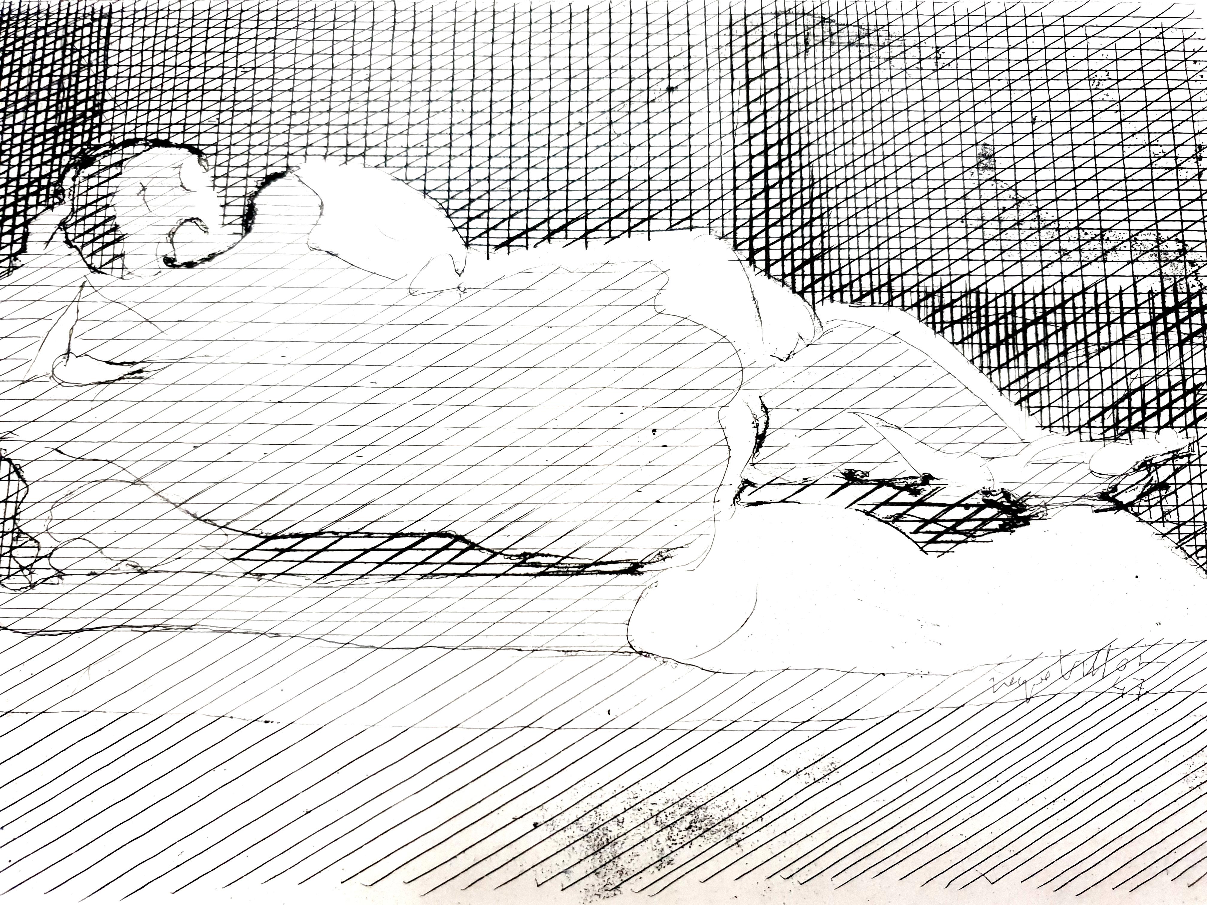 Jacques Villon - Sleeping Nude - Original Etching For Sale 4