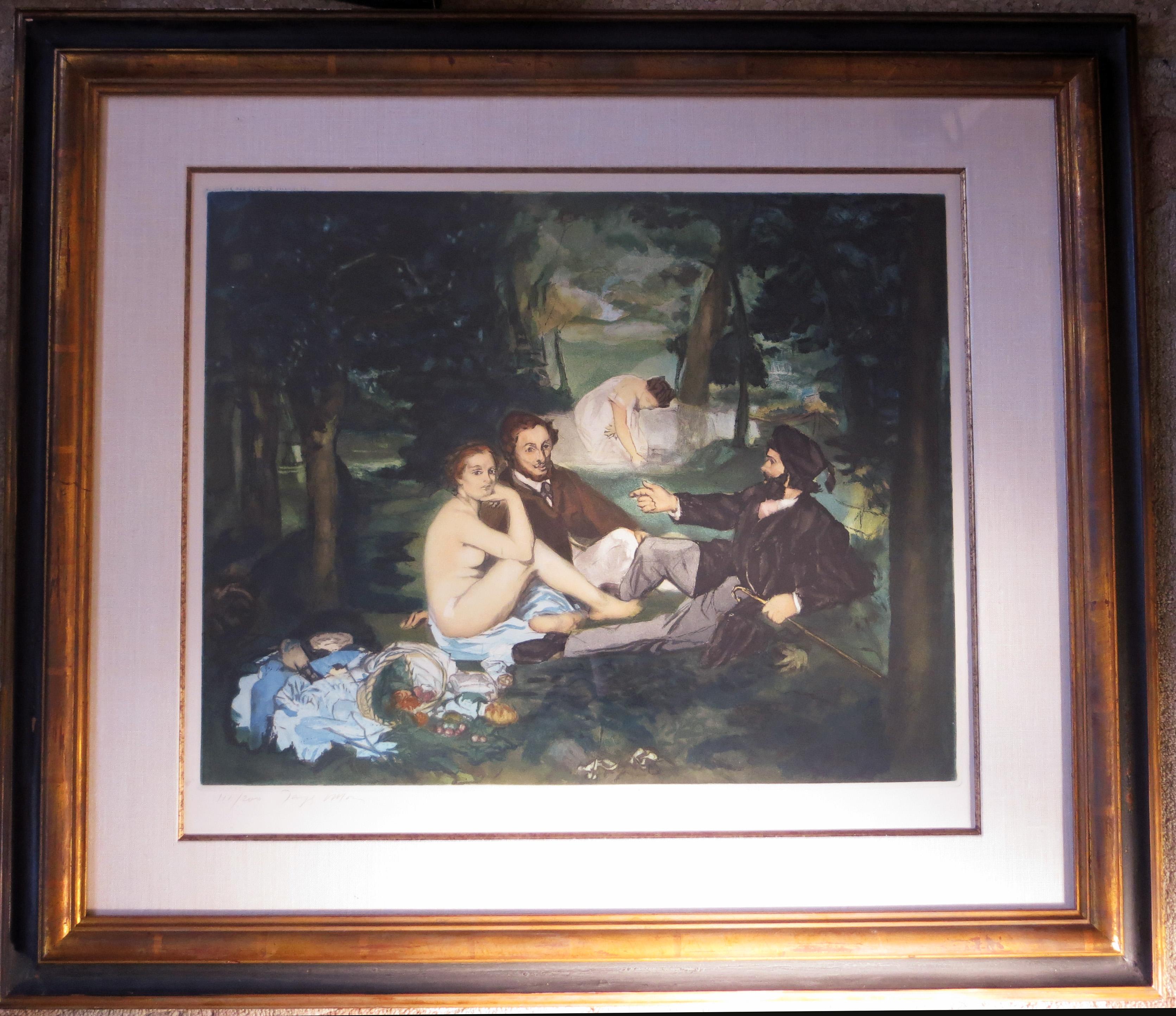 Le Déjeuner sur l'herbe  after Edouard Manet - Print by Jacques Villon