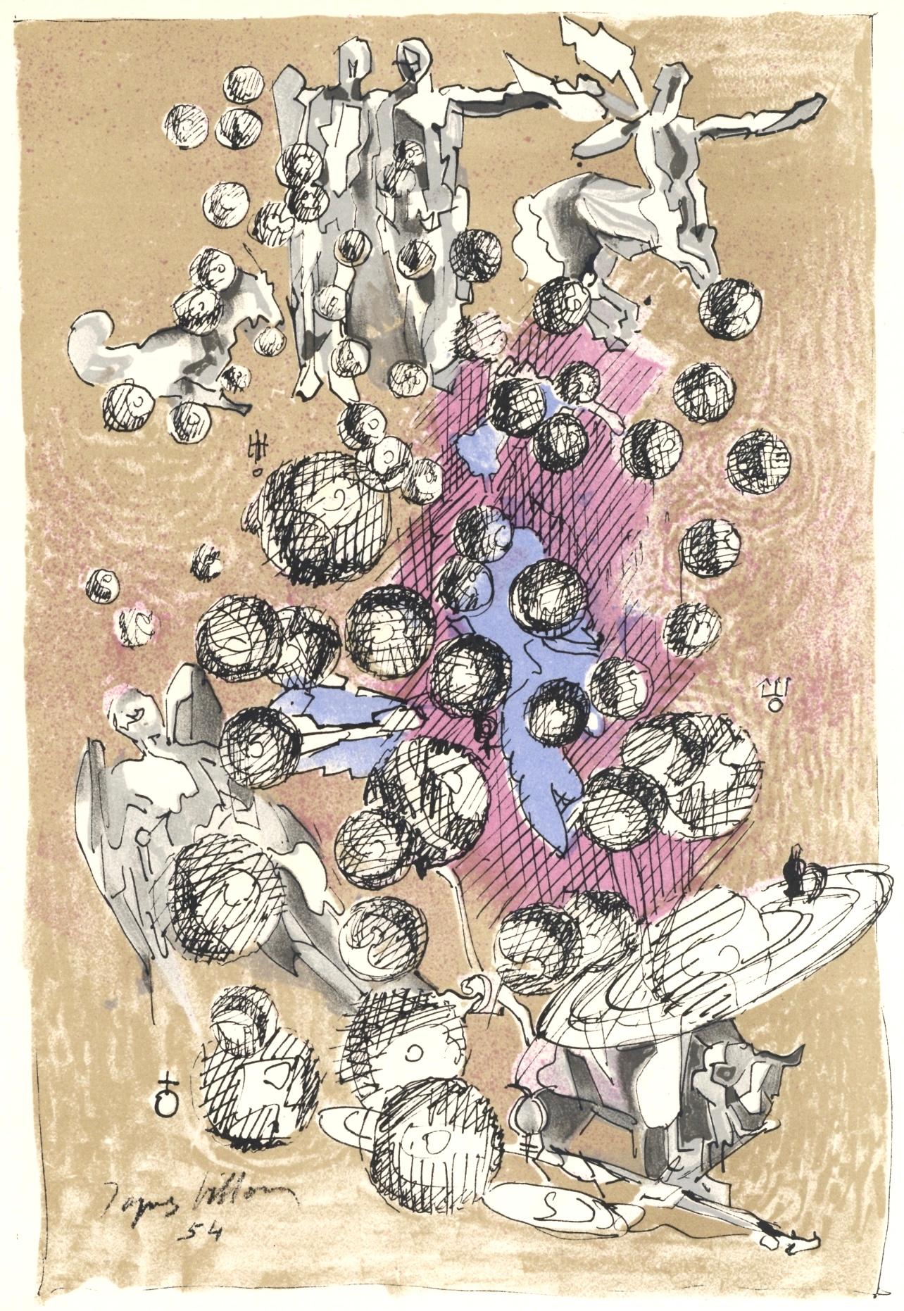 Landscape Print Jacques Villon - Les Mondes (Ginestet-Pouillon 94), Société internationale d'art XXe siècle