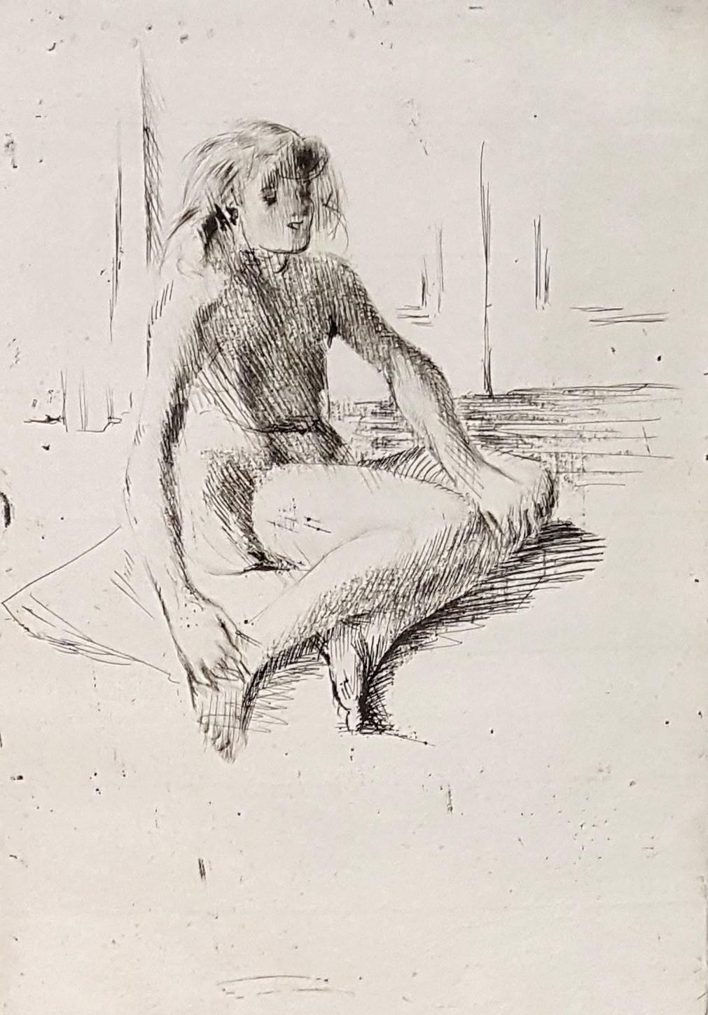 Little Girl - Original Etching Handsigned Numbered - 30 copies - Print by Jacques Villon