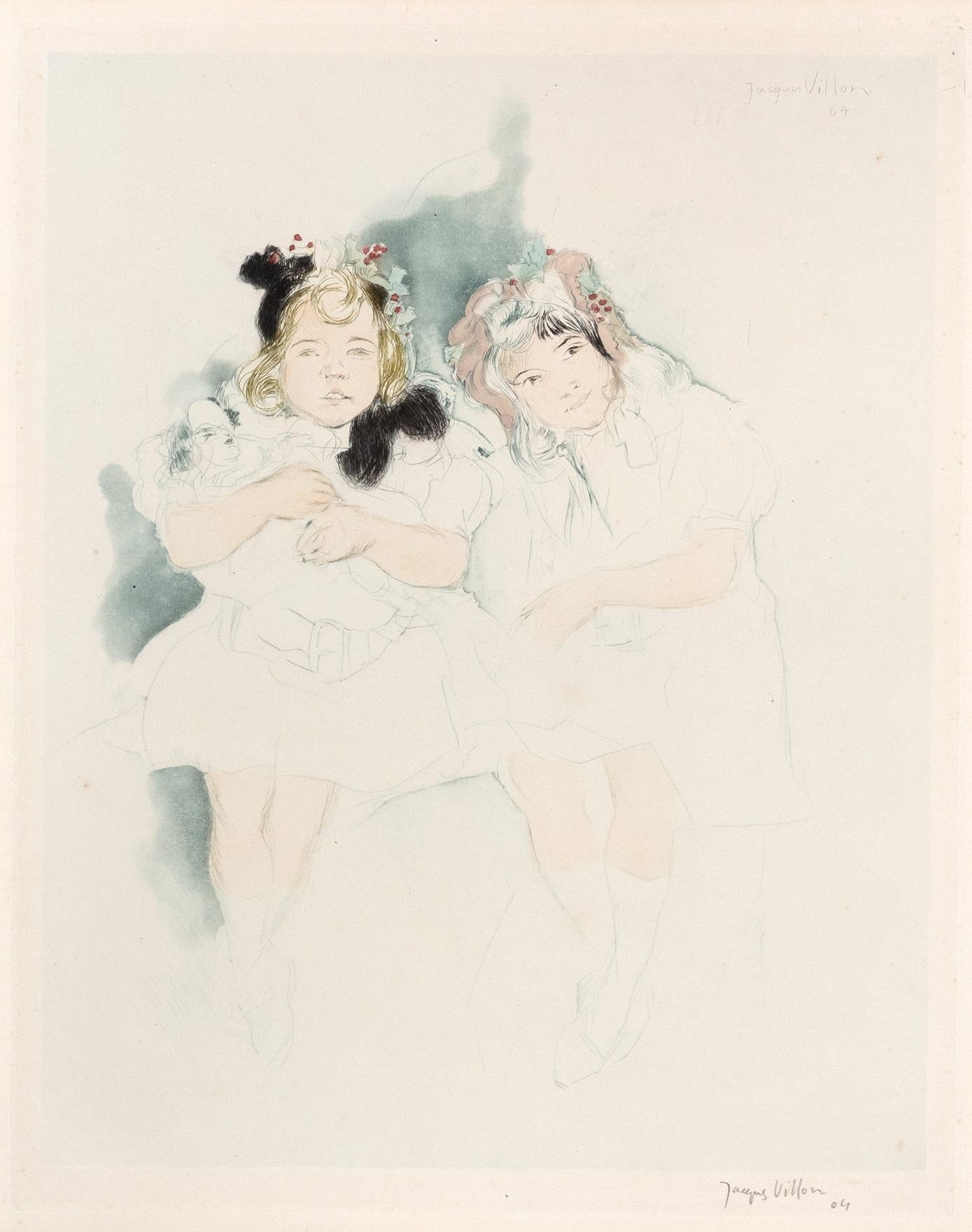 Questa è un'opera d'arte in puntasecca e acquatinta di Jacques Villon. L'artista ha firmato a matita in basso a destra. Inoltre è firmata nella lastra in alto a destra dell'immagine. Si tratta di una meravigliosa opera d'arte in cui diversi processi