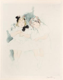 "Mes Petites Amies, Les Deux Sœurs", signiert von Jacques Villon