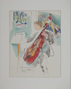 Musica : Il violoncellista - Litografia originale (Mourlot)