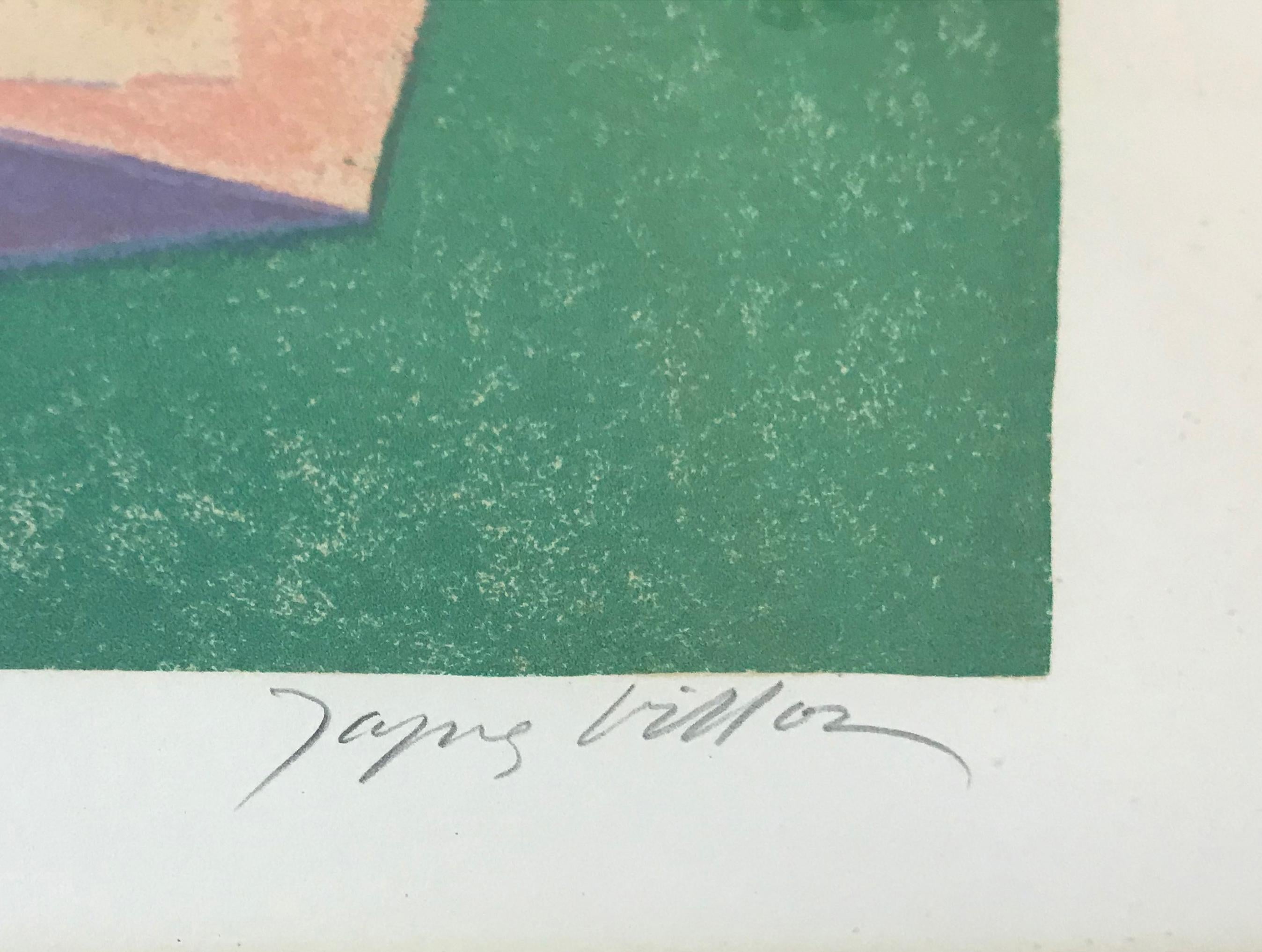 PAPIERS - Beige Portrait Print by Jacques Villon