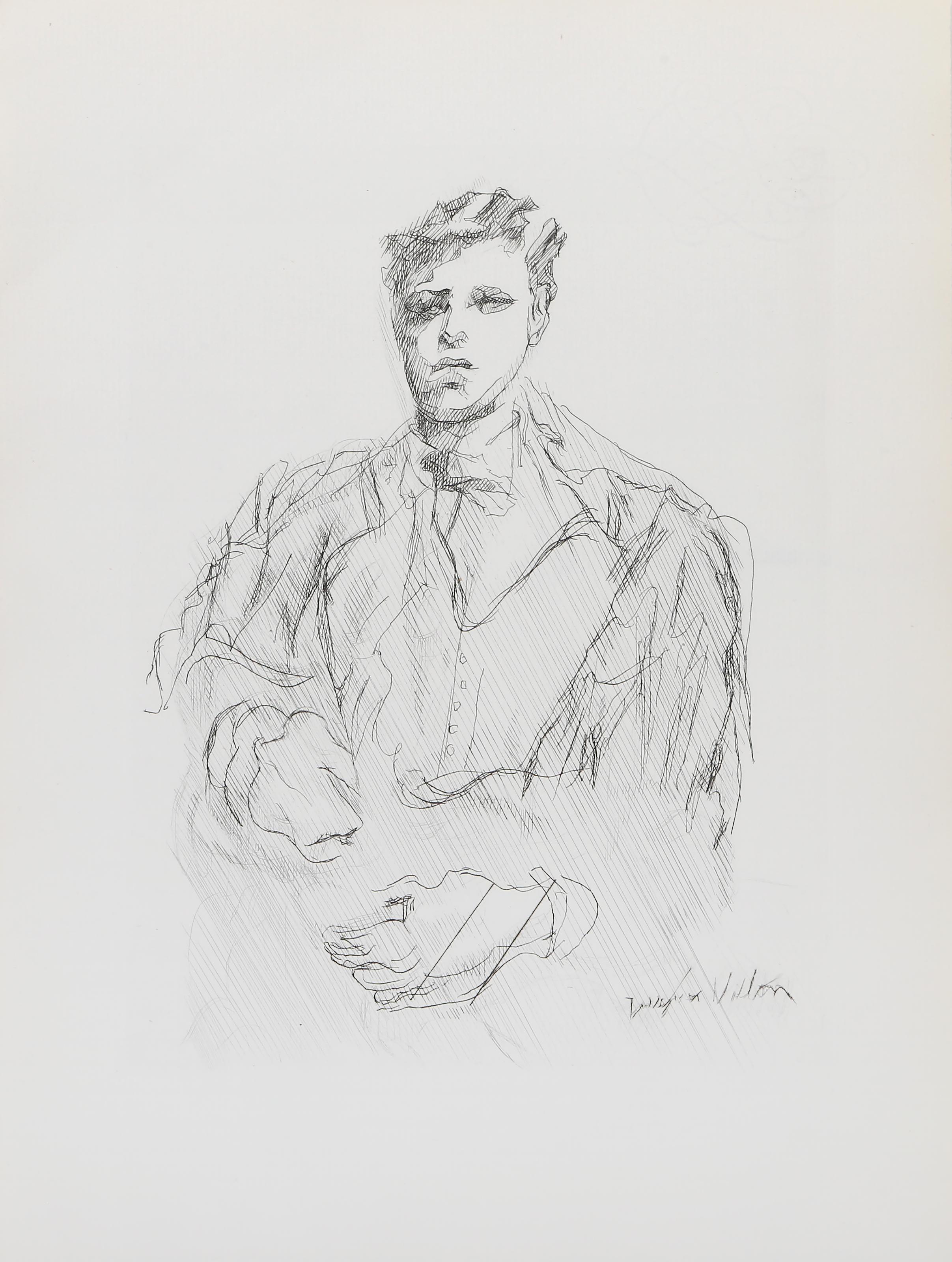 Portrait de Rimbaud, 1962, gravure à la pointe sèche de Jacques Villon en vente 2