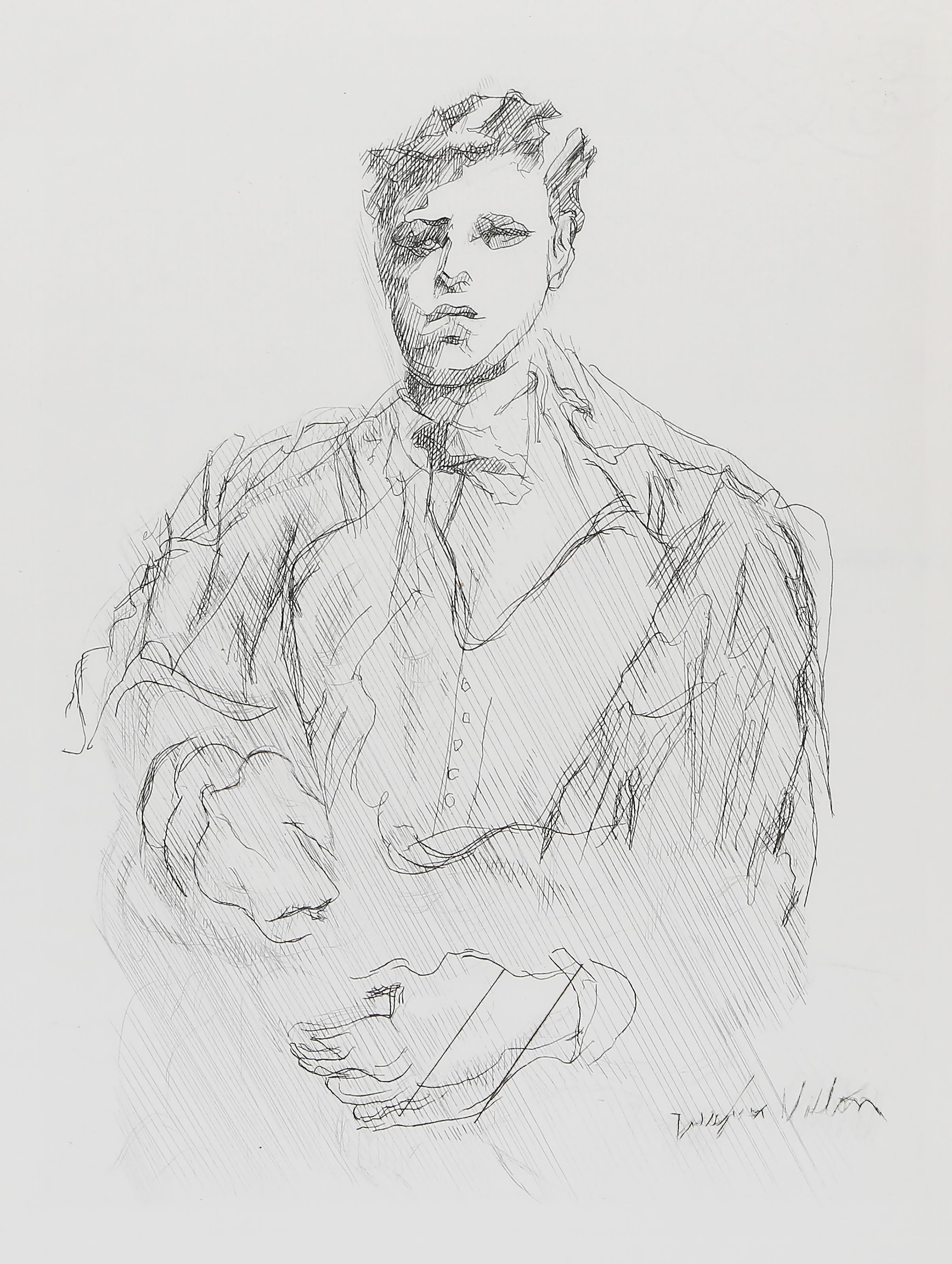 Portrait de Rimbaud

Jacques Villon
Français (1875-1963)

Date : 1962
Pointe sèche et gravure sur papier vergé, signée dans la plaque en bas à droite
Taille de l'image : 9 x 6.5 pouces
Dimensions : 31,75 x 24,13 cm (12,5 x 9,5 in)