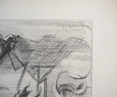 Mountain surréaliste - eau-forte originale, 1946
