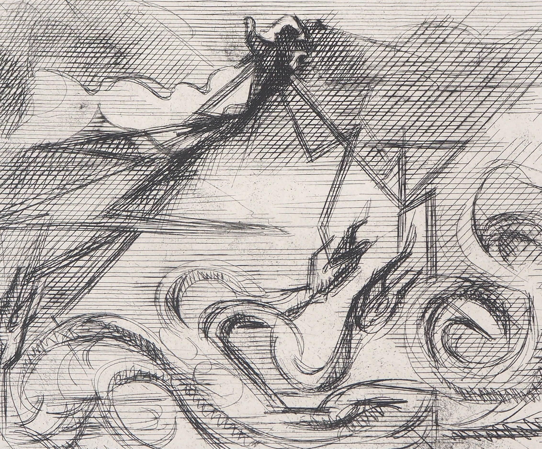 Jacques Villon
Surrealistischer Berg, 1946

Original-Radierung
Gedruckte Unterschrift auf der Platte
Auf BFK Rives Pergament, 25 x 32,5 cm (ca. 9,8 x 12,7 inch)
Auflage limitiert auf 300 Exemplare (nicht nummerierte Exemplare)

INFORMATION : Diese