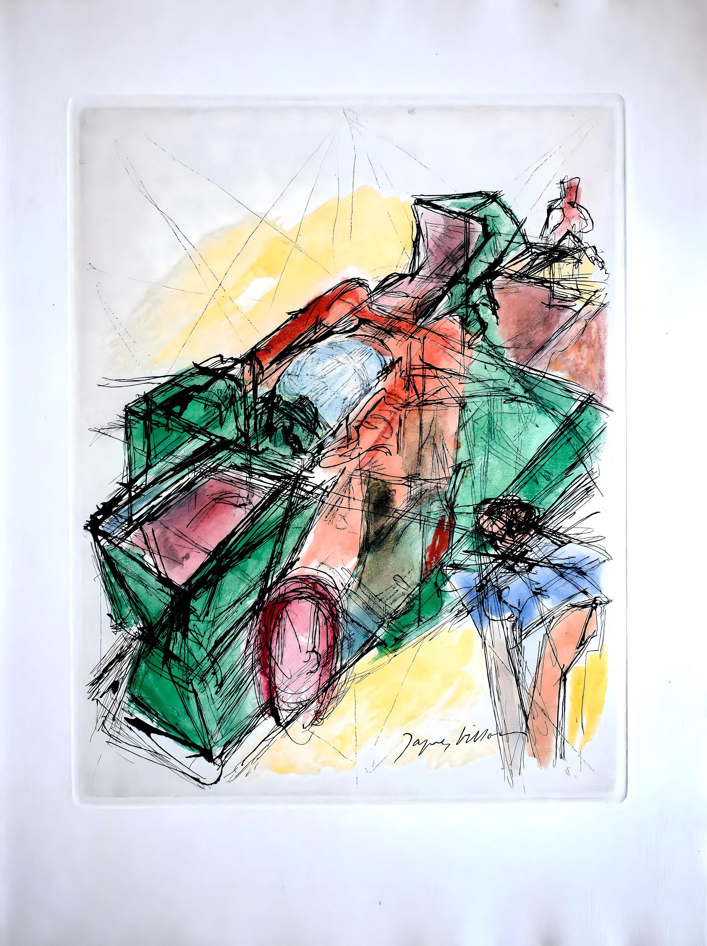 Villon, Composition, Les Peintres mes amis (après) - Beige Landscape Print par Jacques Villon