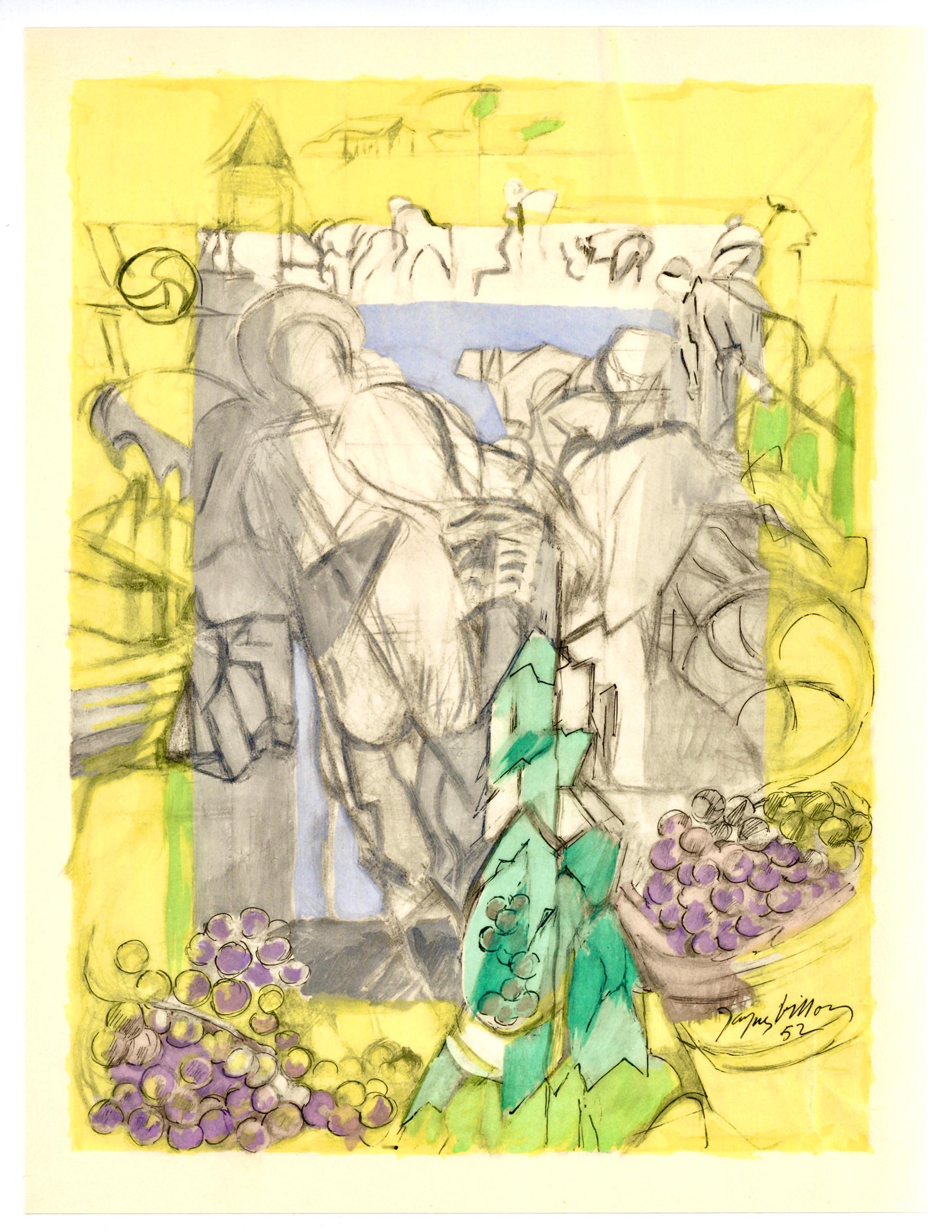 Villon, Couverture, Vins, Fleurs et Flammes (after) For Sale 4