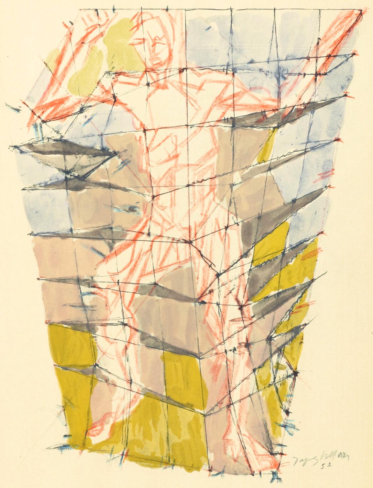 Jacques Villon Abstract Print – Villon, En colère, Douze Contemporains (nach)